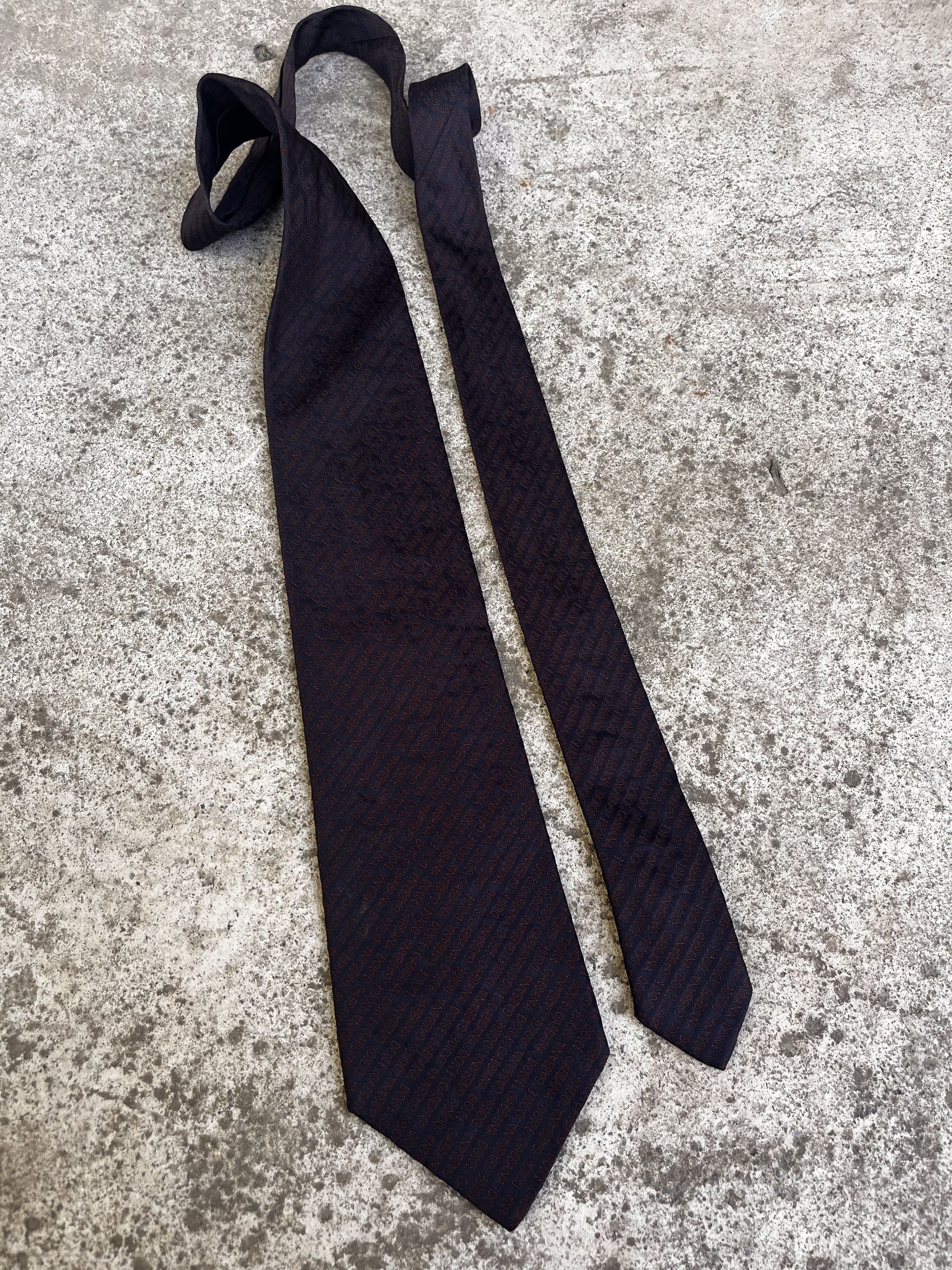 Dolce & Gabbana Dolce & Gabbana Vintage Multilogo Silk Tie Size ONE SIZE - 3 Thumbnail