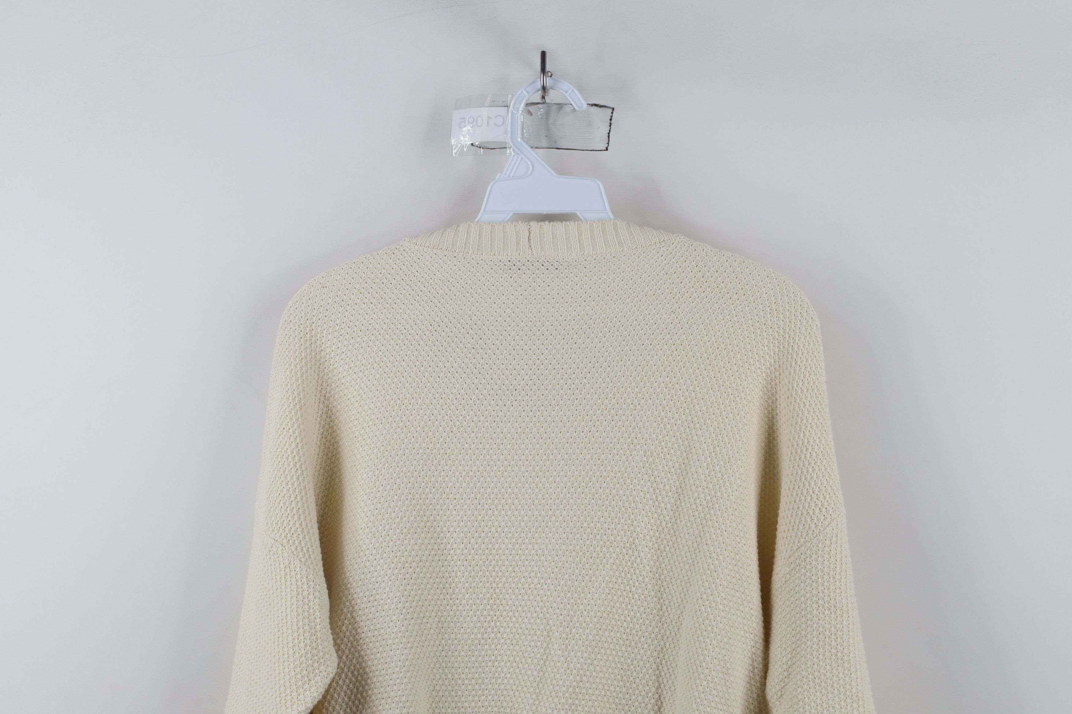 Madewell × Vintage Madewell Thermal Waffle Marled Knit Pullover Sweater Beige Size M / US 6-8 / IT 42-44 - 8 Thumbnail
