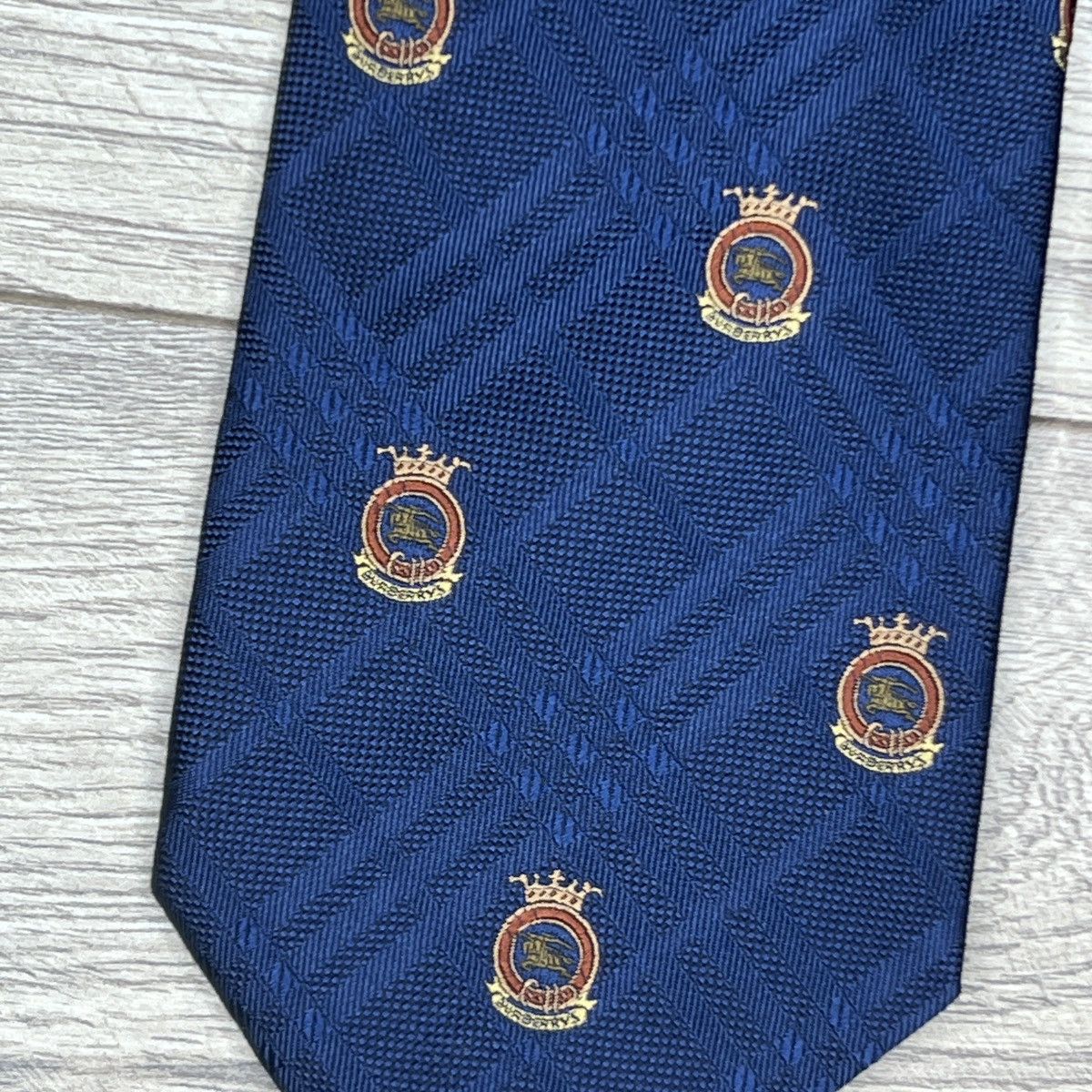 Burberry Vintage Burberry Silk Neck Ties Navy Nova Check Monogram Size ONE SIZE - 4 Thumbnail