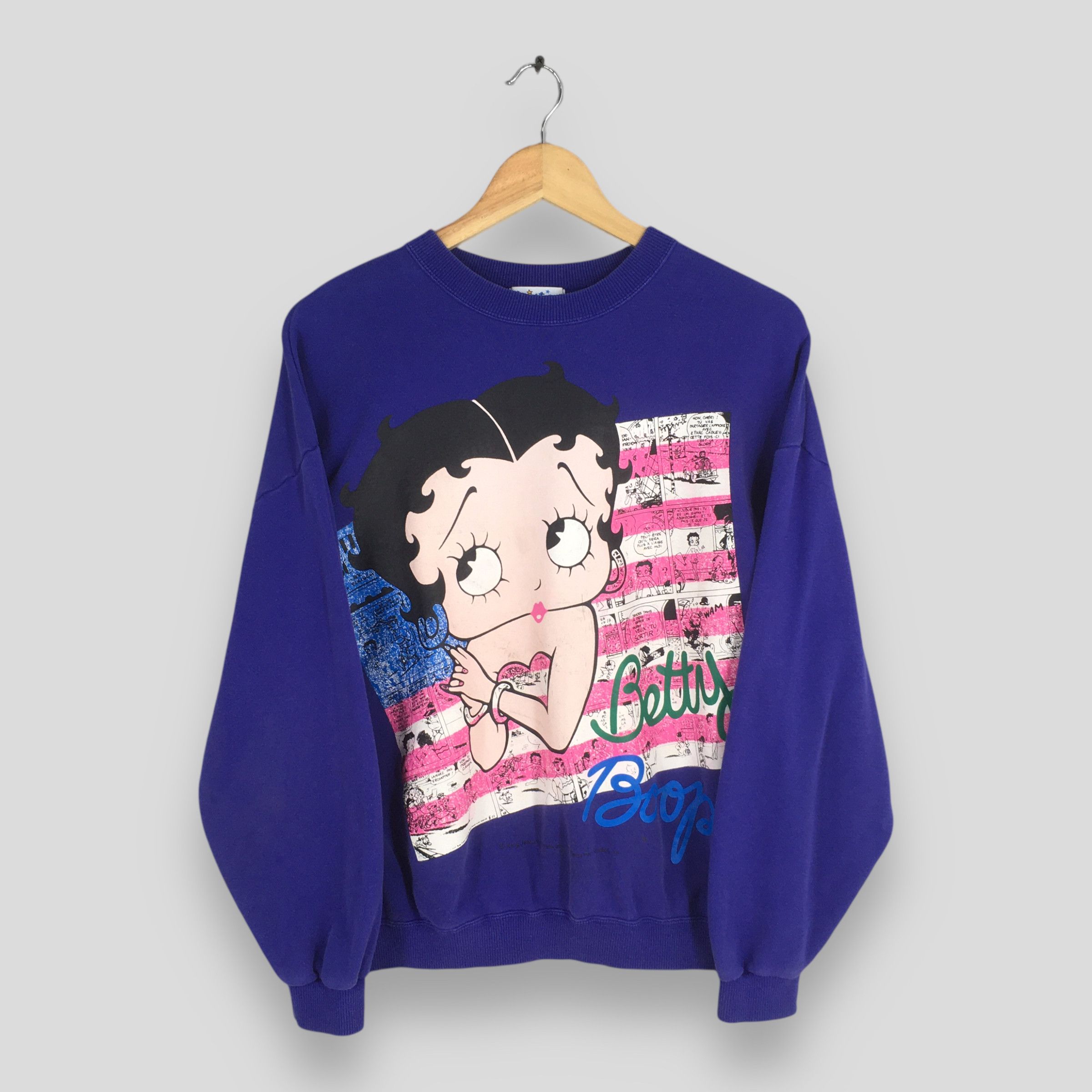 Cartoon Network × Vintage Vintage 90s Betty Boop Purple Sweatshirt Medium Size US M / EU 48-50 / 2 - 1 Thumbnail