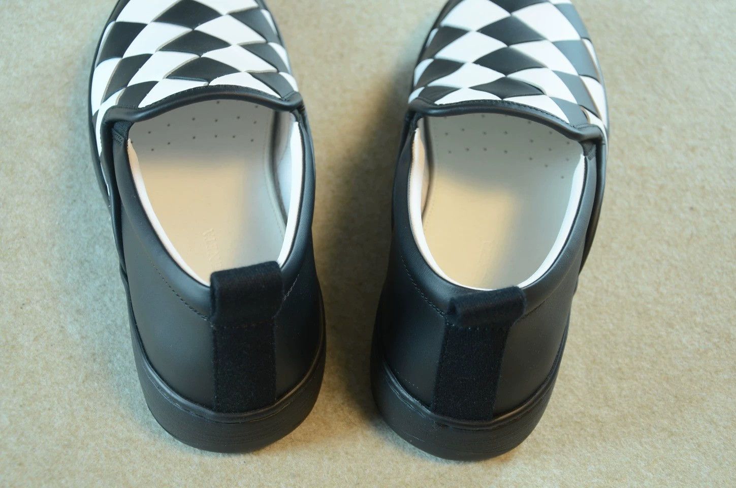 Bottega Veneta Bottega Veneta Black & White Woven Leather Sneaker 40 Size US 8 / IT 38 - 6 Thumbnail