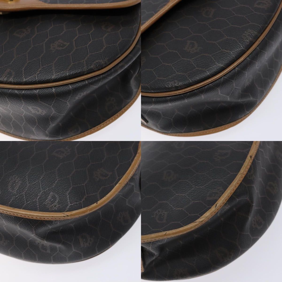 Dior DIOR Honeycomb Canvas Shoulder Bag Pvc Black Gold Size ONE SIZE - 10 Thumbnail