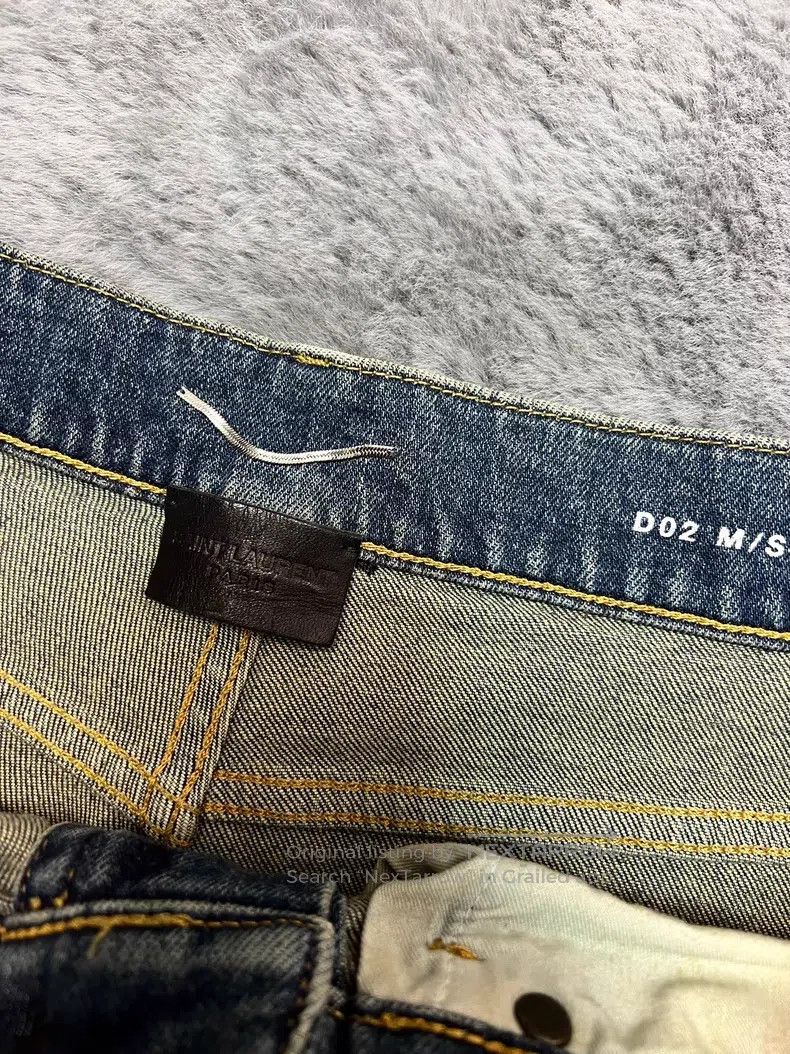 Saint Laurent Paris Saint Laurent Paris Deep Blue Single Knee Slash Destroyed Size US 32 / EU 48 - 3 Thumbnail