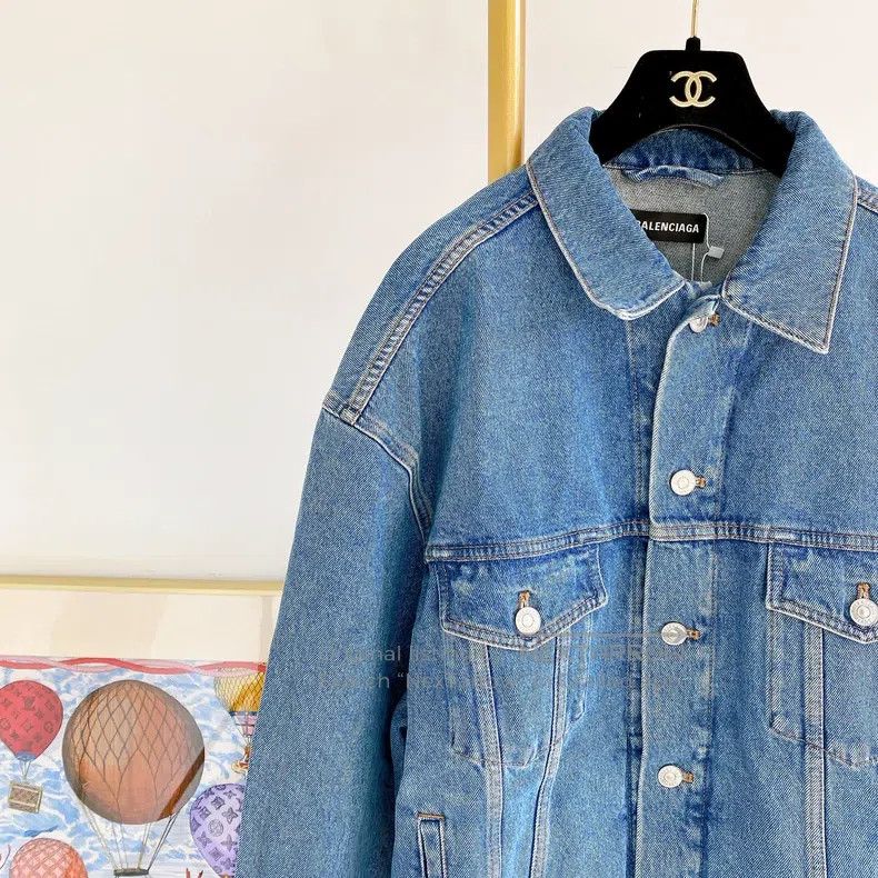 Balenciaga Balenciaga Blue Letter Logo Denim Jacket Size US M / EU 48-50 / 2 - 3 Thumbnail