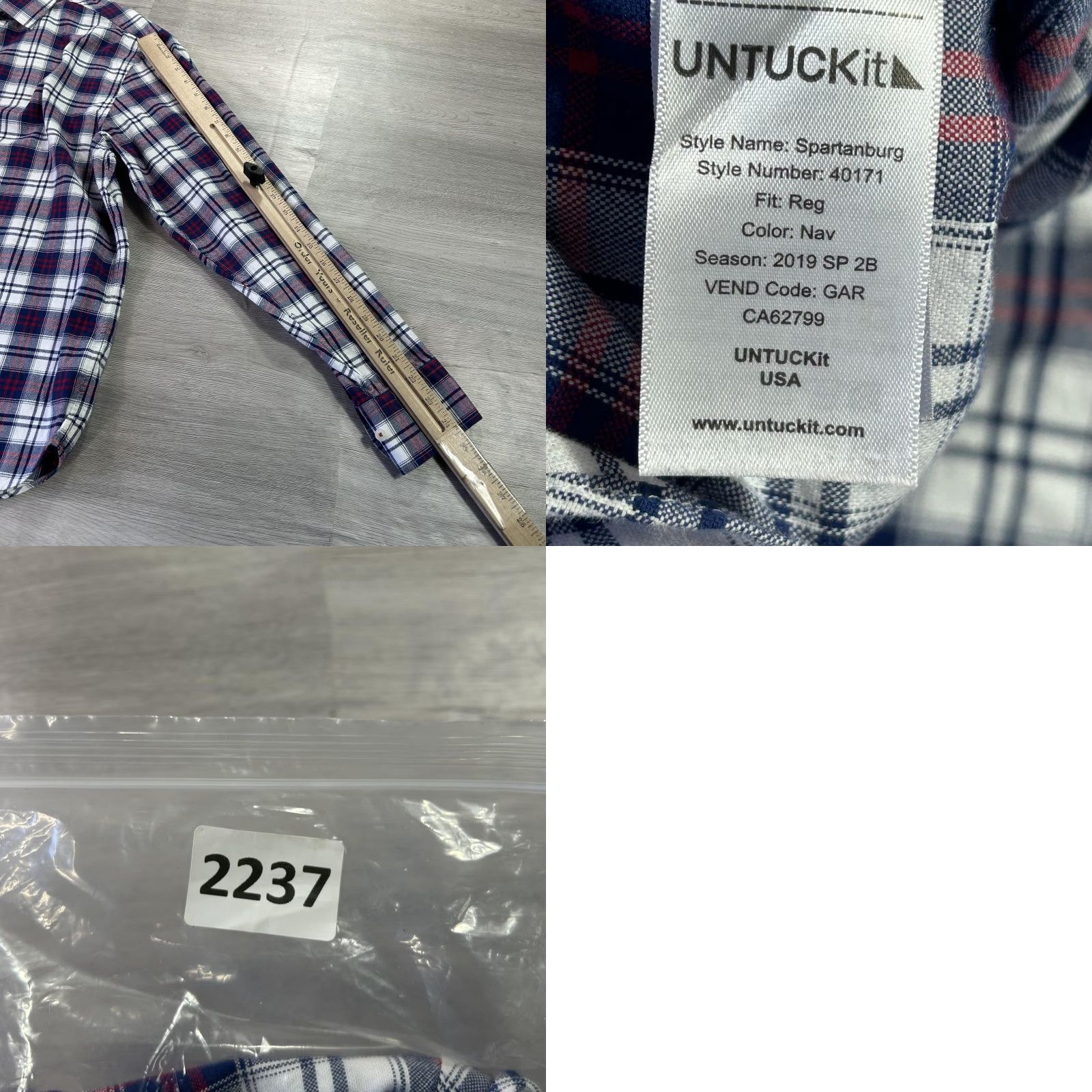 UNTUCKit UNTUCKit Shirt Mens Large Blue Red Plaid Button Down Long Sleeve USA Size US L / EU 52-54 / 3 - 8 Thumbnail