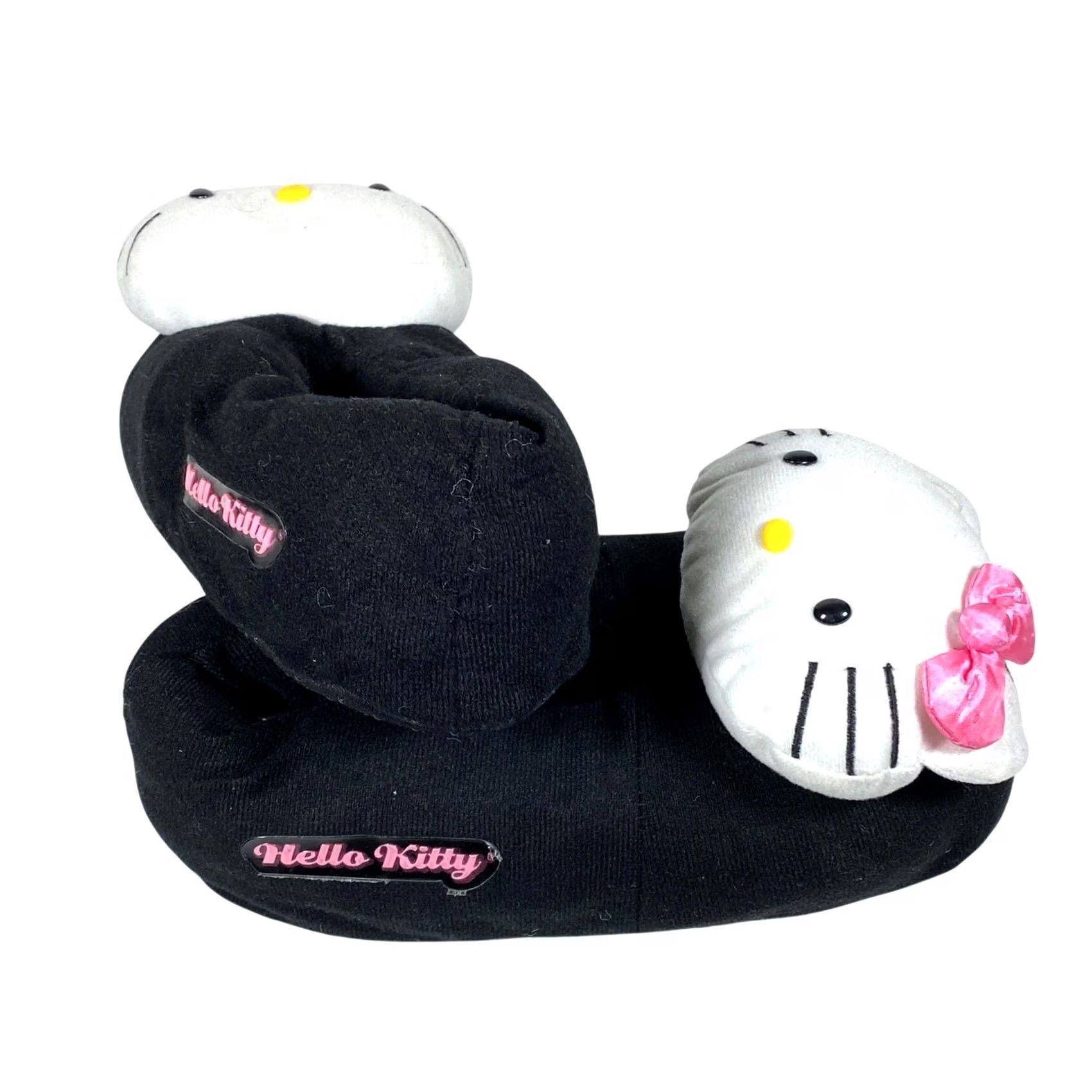Vintage HELLO KITTY Sanrio Slippers L 9-10 Slip On Comfort Cozy Winter Fall Black Size ONE SIZE - 2 Thumbnail