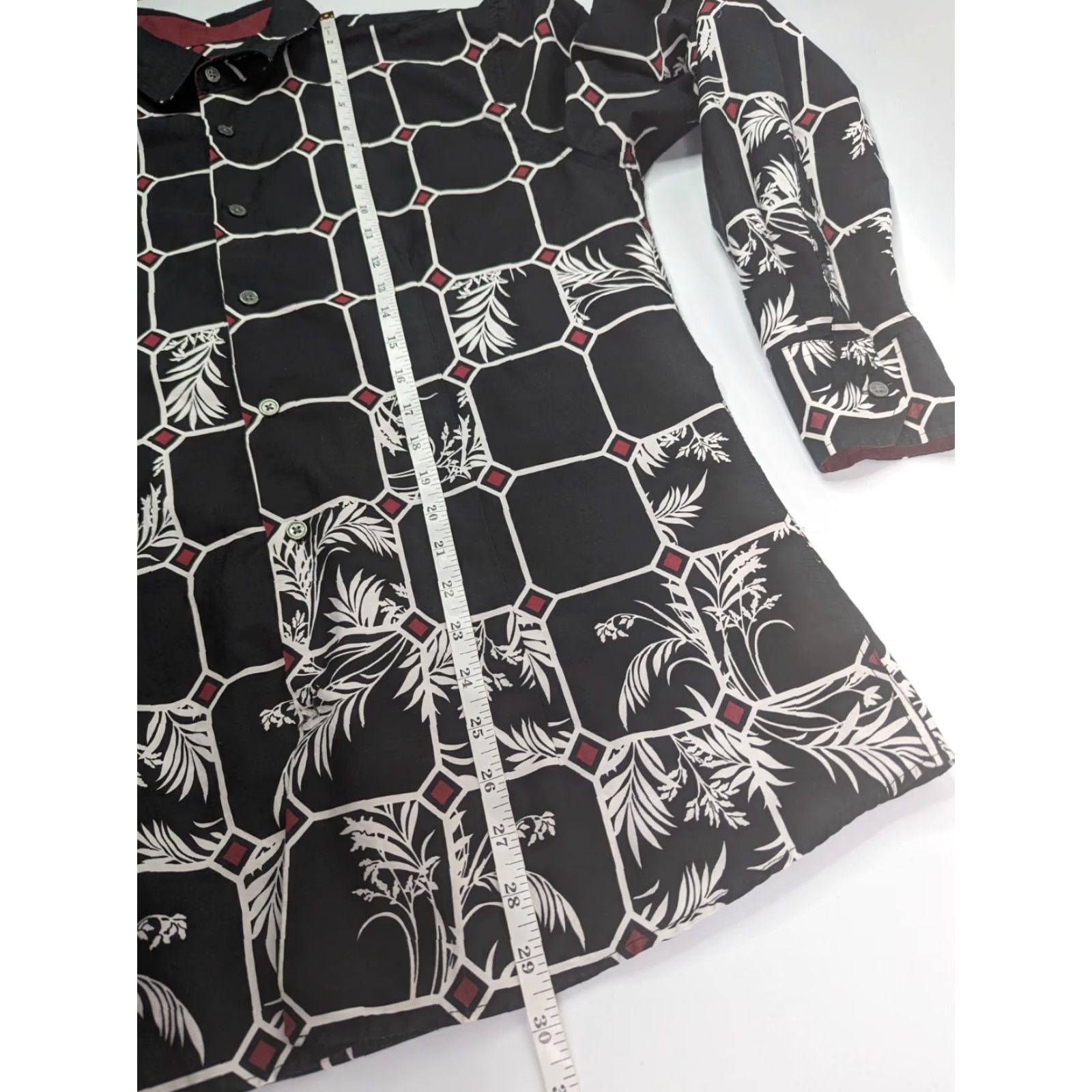 Vintage De-Niko Shirt Men's XL Black Floral Palms Abstract Long Sleeve Button Up Size US XL / EU 56 / 4 - 6 Thumbnail