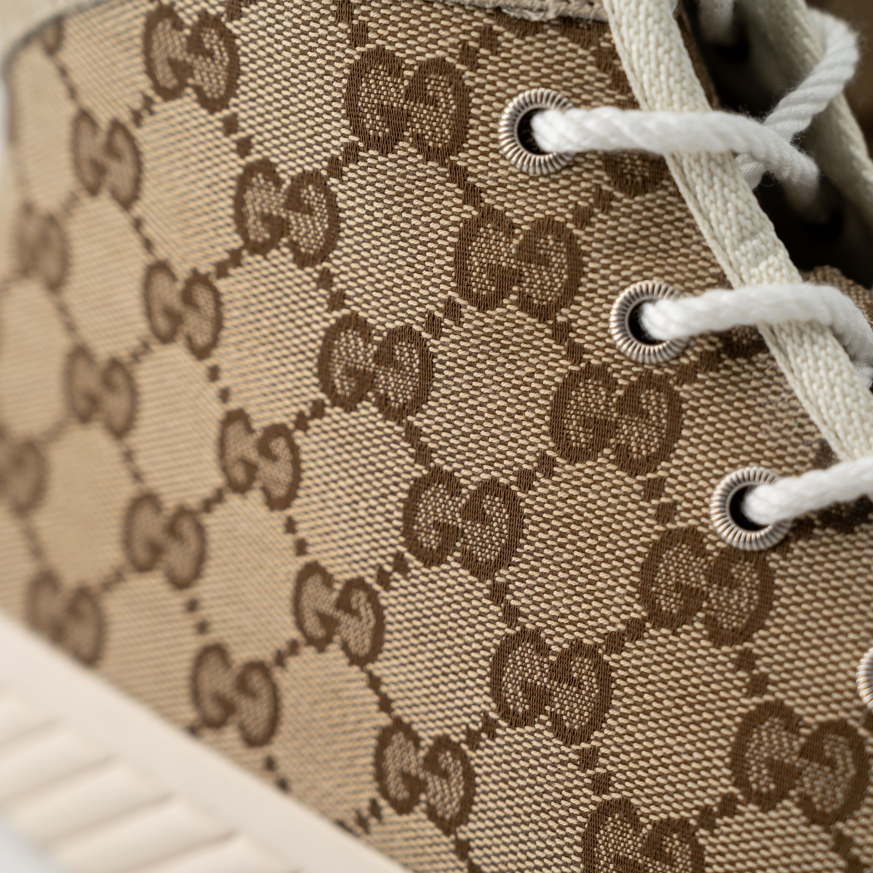 Gucci 13G - Gucci GG Canvas Monogram Sneakers Tortuga Beige High Size US 13 / EU 46 - 6 Thumbnail