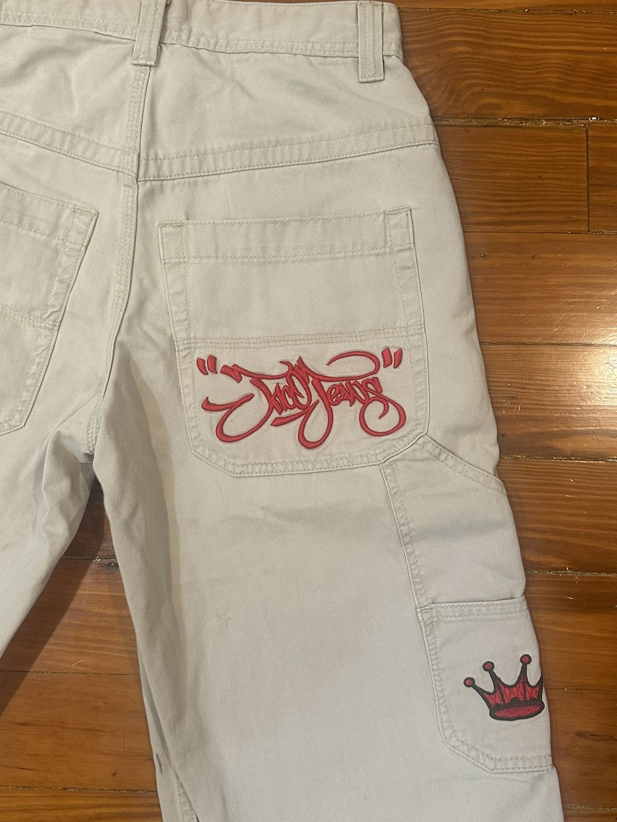 JNCO VintageJNCO Jeans Khaki with Red Crown Embroidery Size 29x30 Size US 29 - 5 Thumbnail