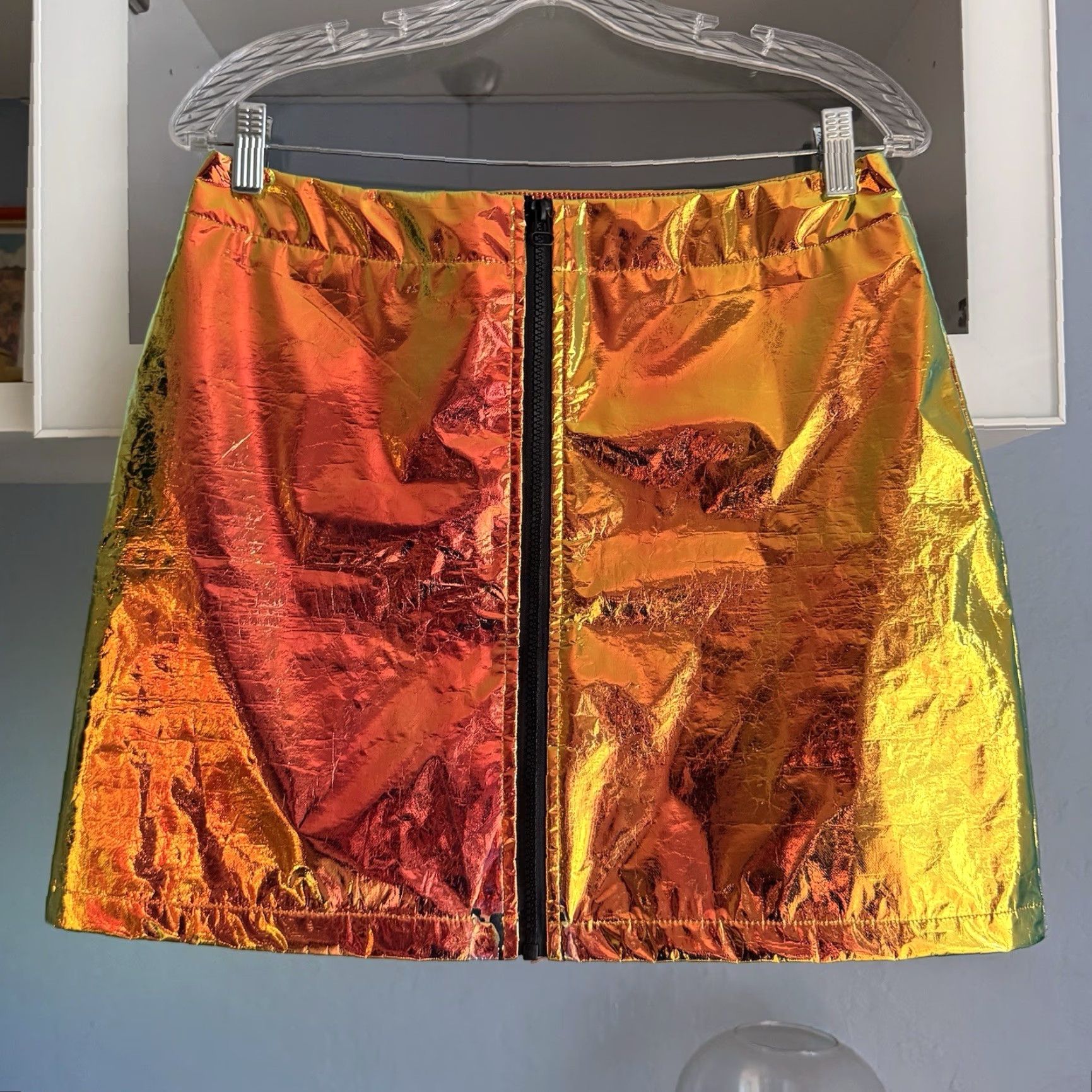 Jaded London Jaded London Copper Holographic Cropped Jacket & Mini Skirt Set Sz L - Multicolor, 2 Piece Outfit, Women Size 36" / US 14 / IT 50 - 5 Thumbnail
