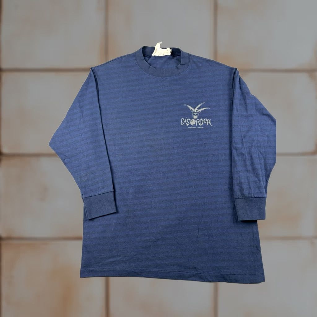Vintage VINTAGE Disorder Alternative Clothing Shirt Long Sleeve Surf Skate 90s Men M Blue Crew Neck Solid Unbranded T-Shirt Size US M / EU 48-50 / 2 - 1 Thumbnail