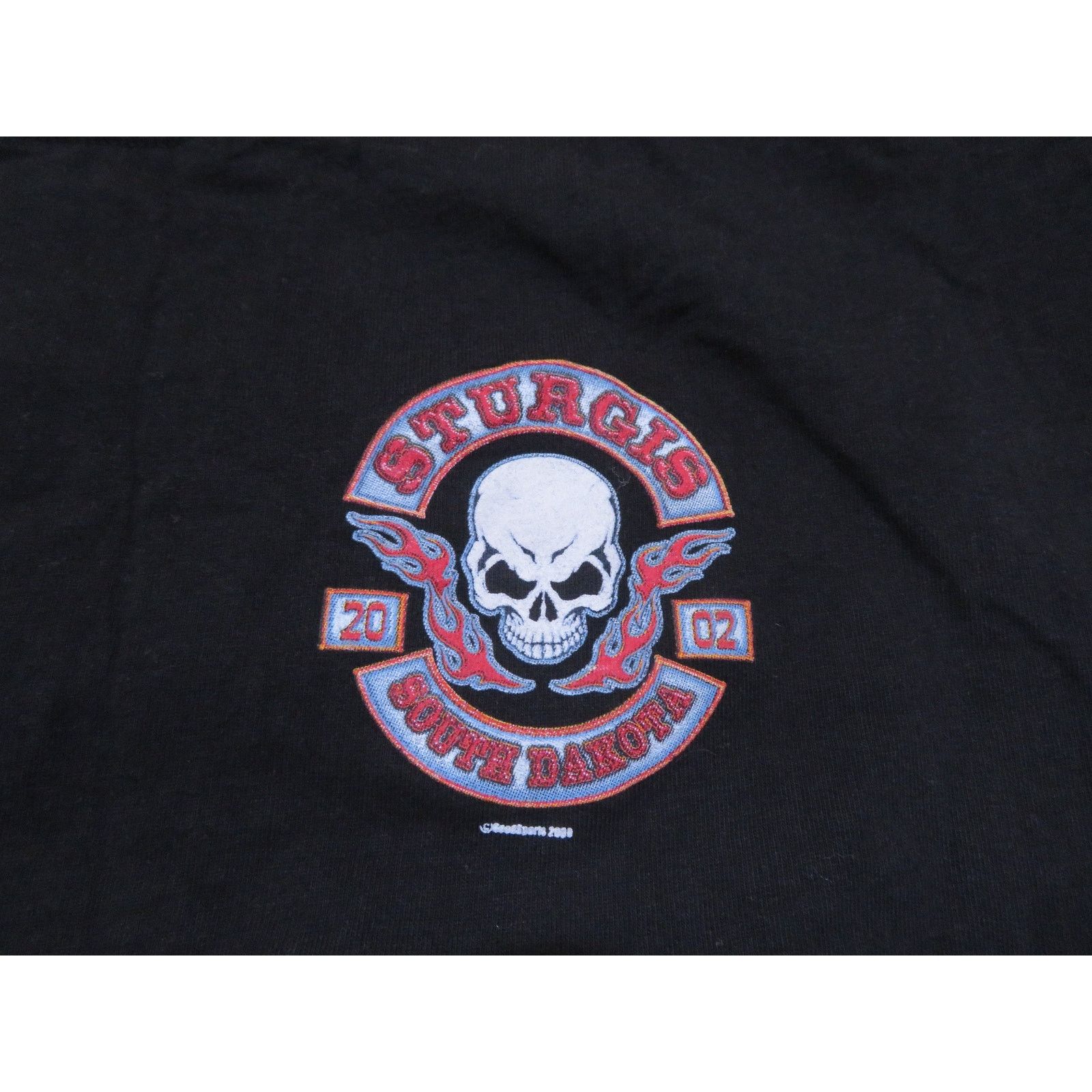 Other Sturgis 2002 Skull Double Sided Graphic Black T-shirt sz XL Size US XL / EU 56 / 4 - 4 Thumbnail