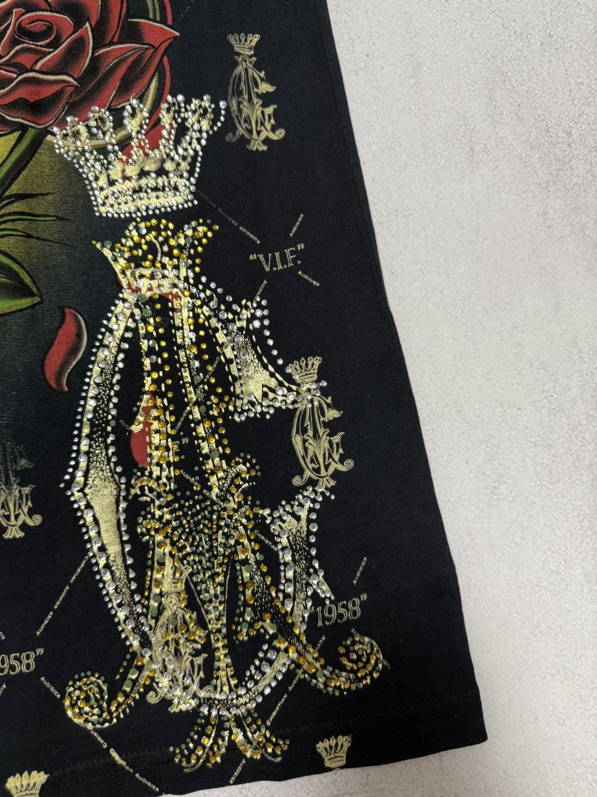 Christian Audigier × Ed Hardy × Japanese Brand Vintage Christian Audigier T Shirt Tee Overprinted Black Y2K Size US S / EU 44-46 / 1 - 6 Thumbnail
