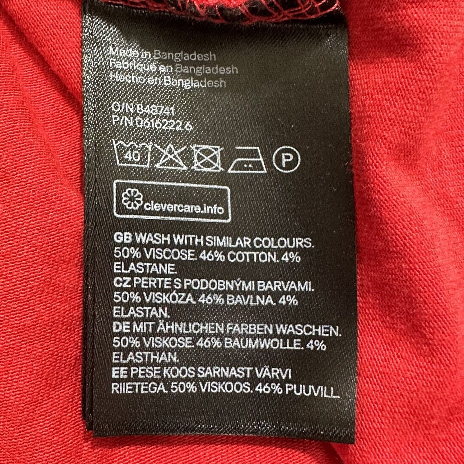 H&M H&M Medium Solid Red A-Line Cocktail Dress Stretch Midi Size M / US 6-8 / IT 42-44 - 4 Thumbnail