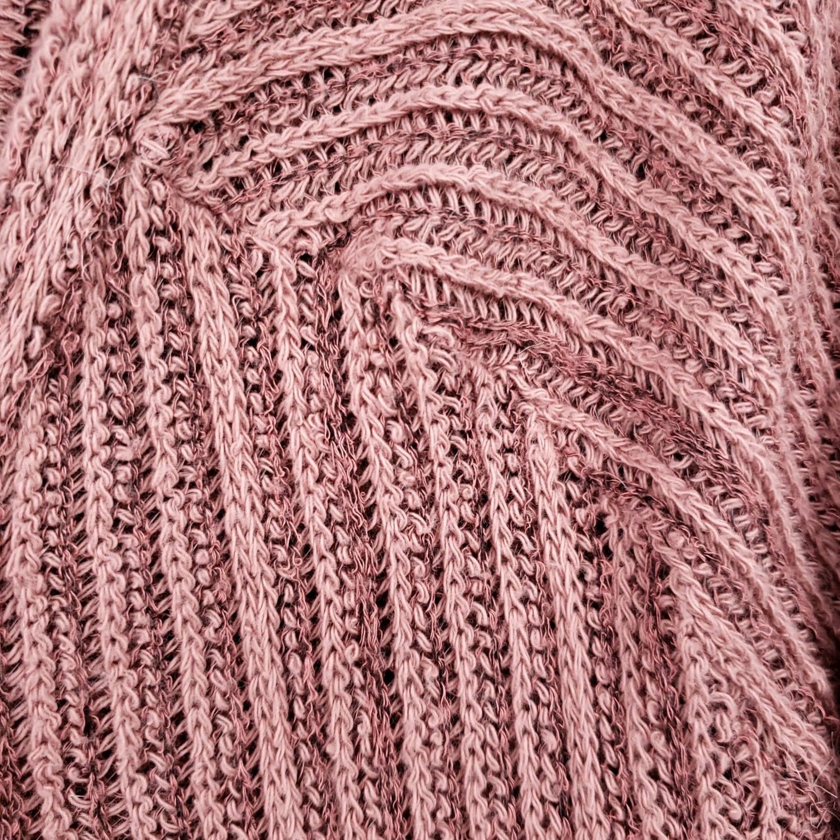 Vintage Altar'd State Sweater Cardigan Womens S Pink Knit Flared Front Tie V-Neck Open-Knit Casual Fall Spring Winter Size S / US 4 / IT 40 - 4 Thumbnail
