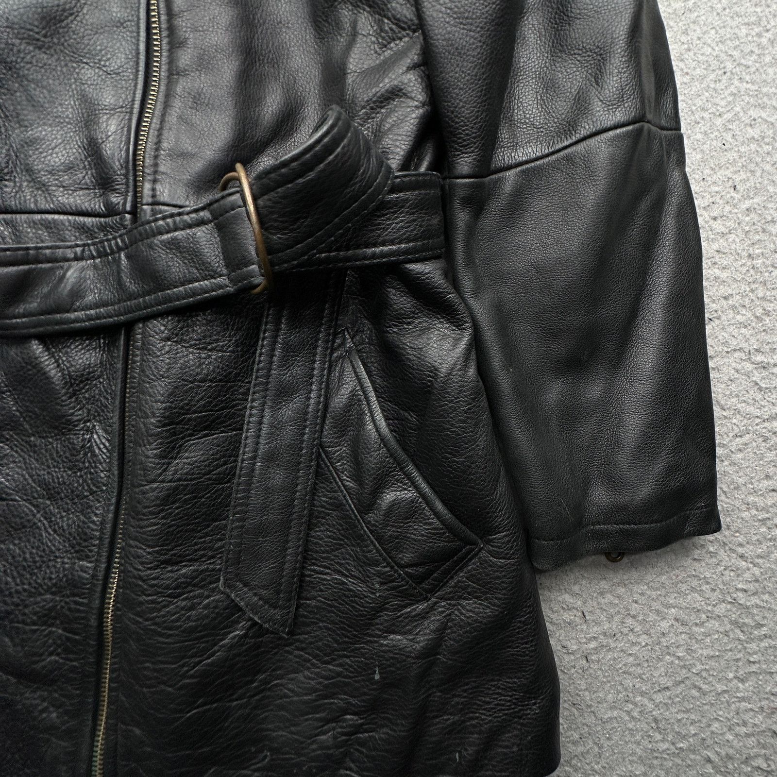 Tannery West Tannery West Belted Motorcycle Leather Coat Womens Medium Size M / US 6-8 / IT 42-44 - 7 Thumbnail