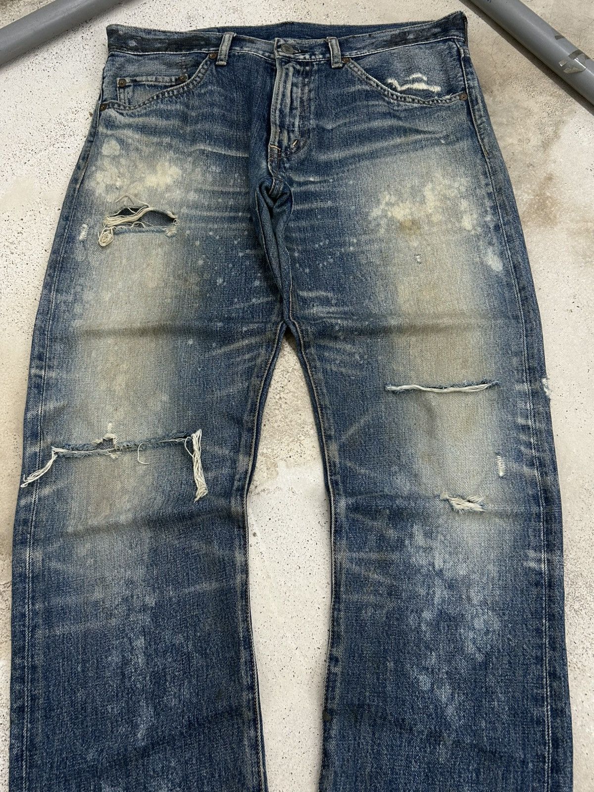 Le Grande Bleu (L.G.B.) Vintage Rna Jeans Mud Washed Dirty Distressed Jeans Size US 34 / EU 50 - 4 Thumbnail