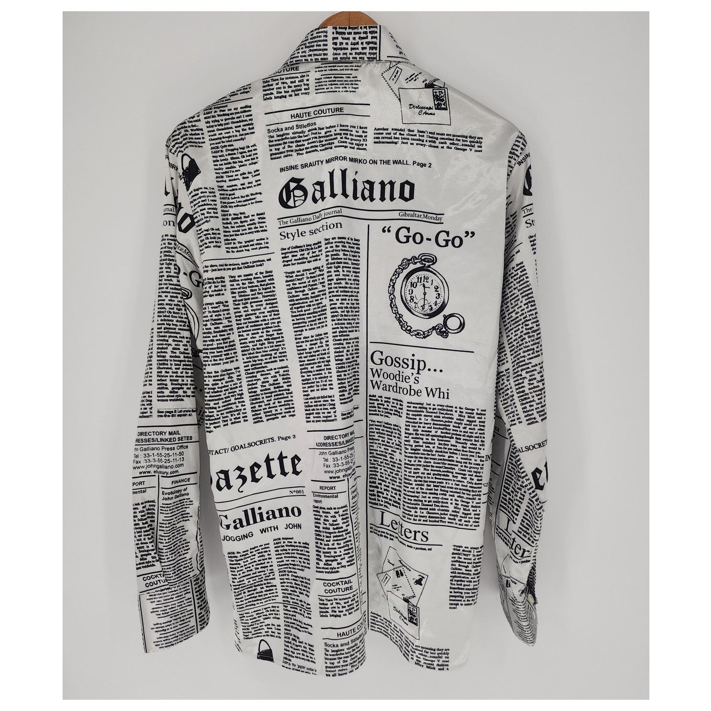 VTG John Galliano Archive Newspaper Print Shirt Men's L