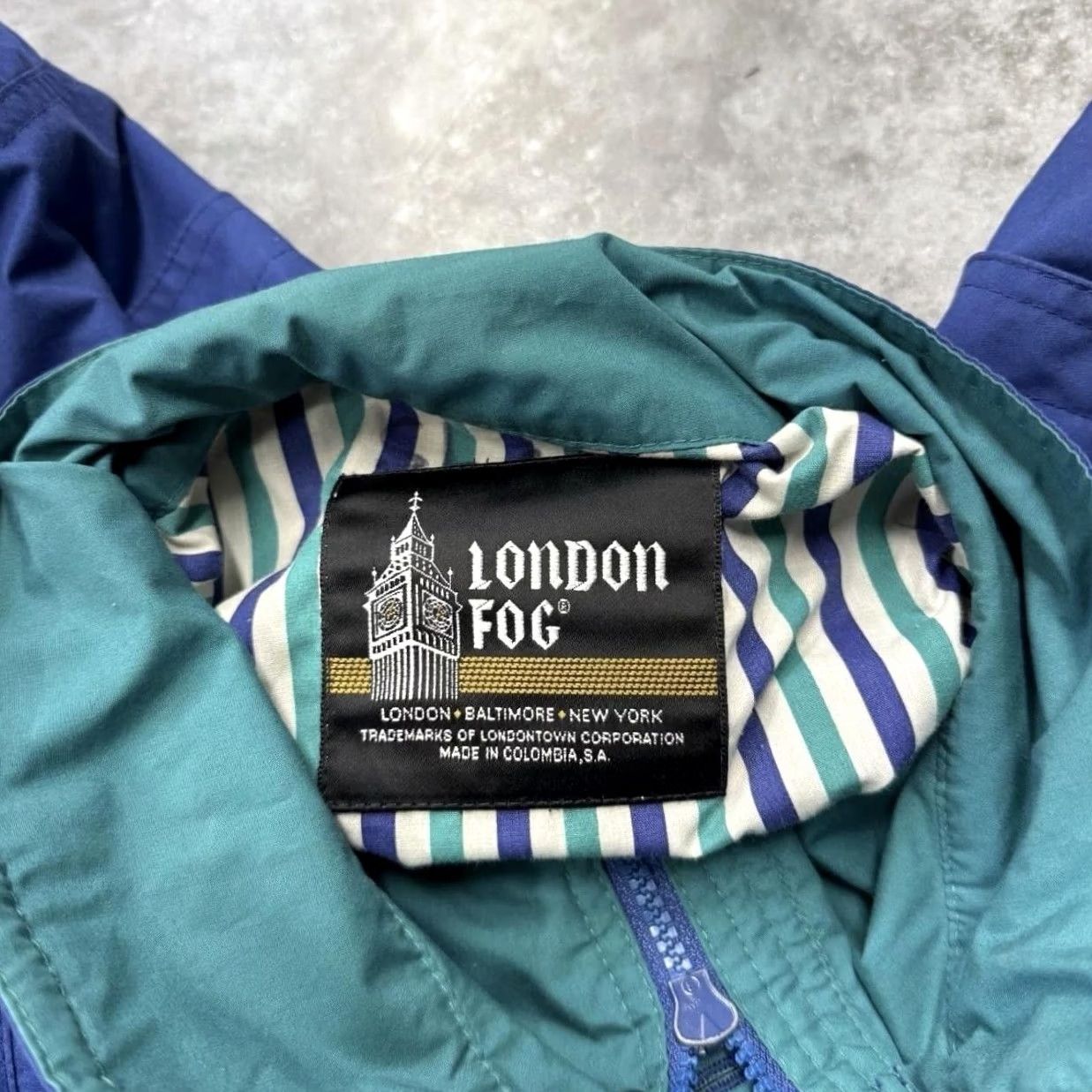 London Fog London Fog Jacket Mens LT Blue Nylon Zip Stand Collar Lined Windbreaker Long Bomber Casual Travel Size US L / EU 52-54 / 3 - 5 Thumbnail