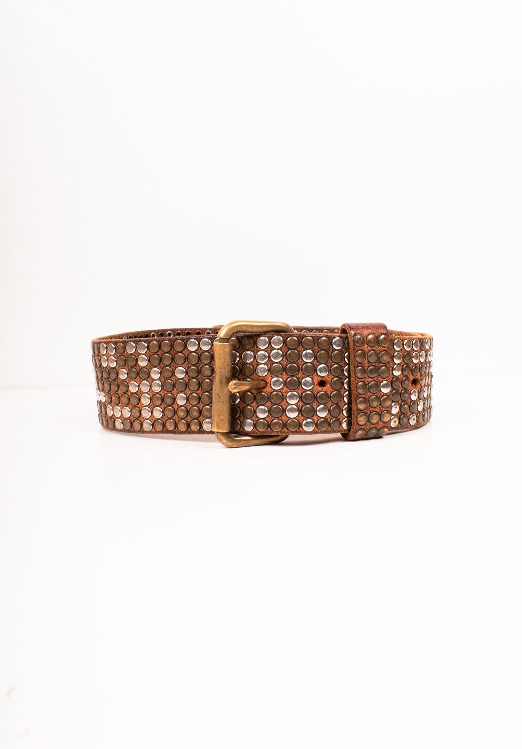 Hollywood Trading Company HTC Metal Heavy Men Leather Belt Size L Size 40 - 3 Thumbnail