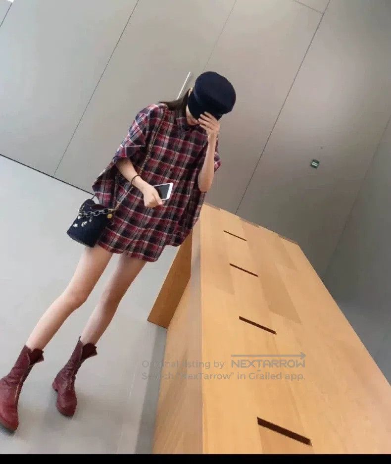 Balenciaga Balenciaga Plaid cotton sleeveless collar poncho shirt Size XXS / US 00 / IT 34 - 8 Thumbnail