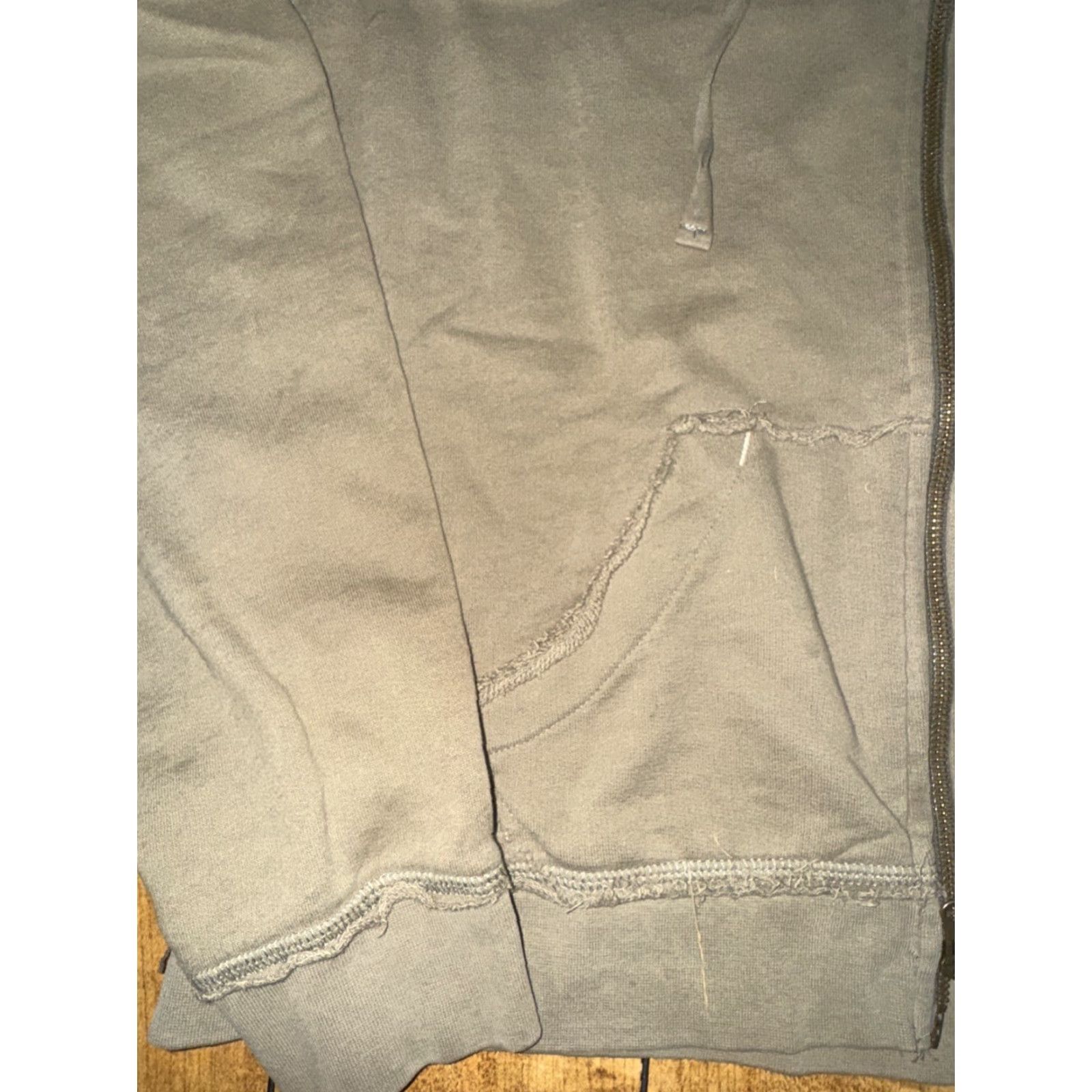 Banana Republic VINTAGE Banana Republic Full Zip Hoodie Mens Large Taupe Brown Distressed Grunge 22x22 Cotton Zip Hooded Pockets All Seasons Size US L / EU 52-54 / 3 - 4 Thumbnail