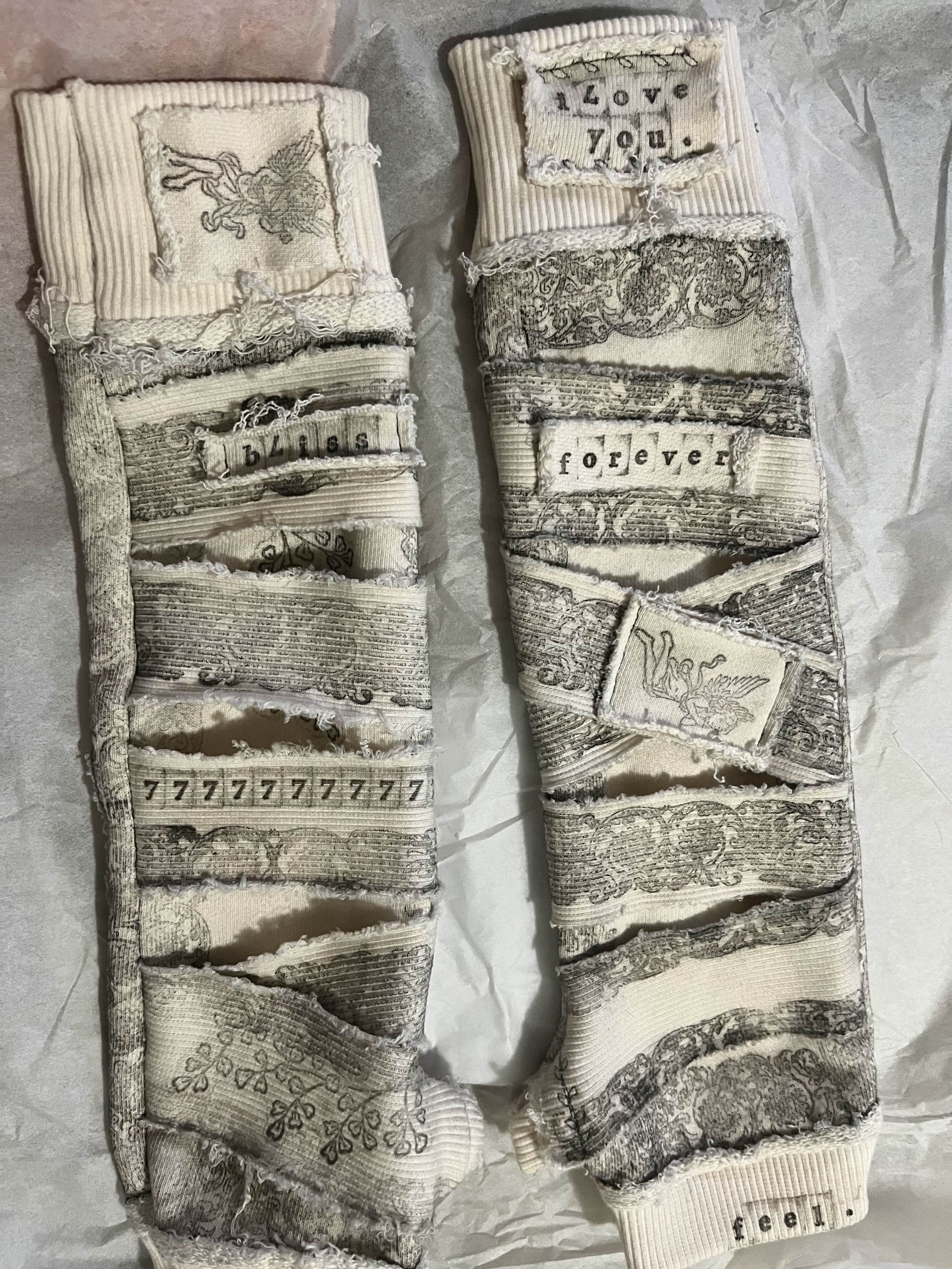Designer × Japanese Brand stanped bandage gloves (beige) Size ONE SIZE - 2 Thumbnail