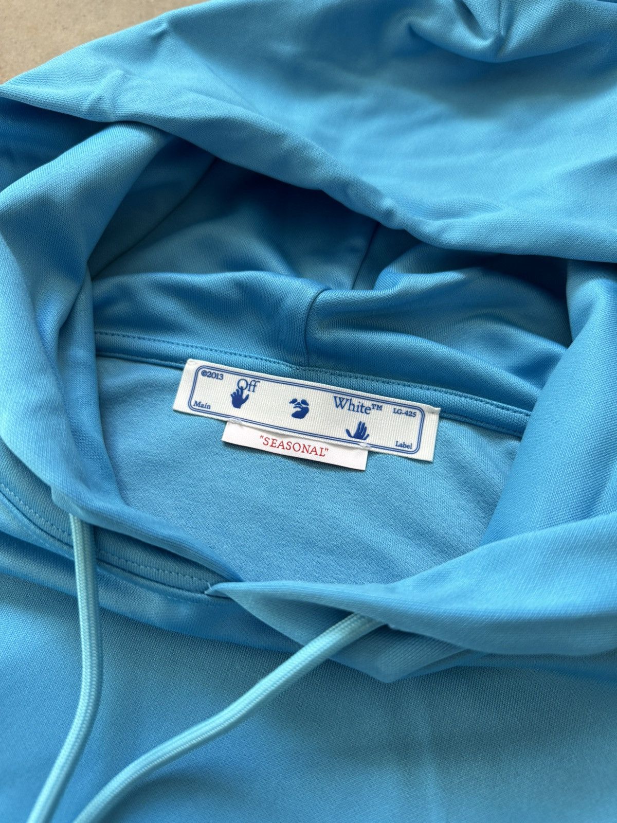 Off-White Off-White Hand Logo Hoodie Blue Medium Size US M / EU 48-50 / 2 - 6 Thumbnail