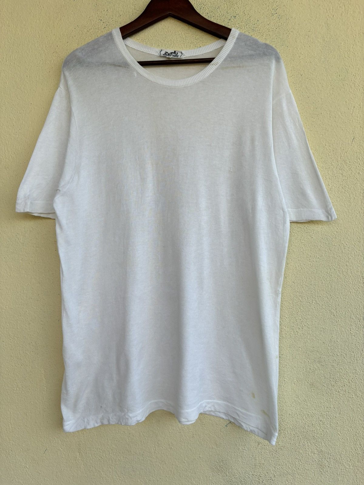 Hermes Vintage 70’s Hermes Small Logo Plain Tshirt Size US M / EU 48-50 / 2 - 1 Thumbnail