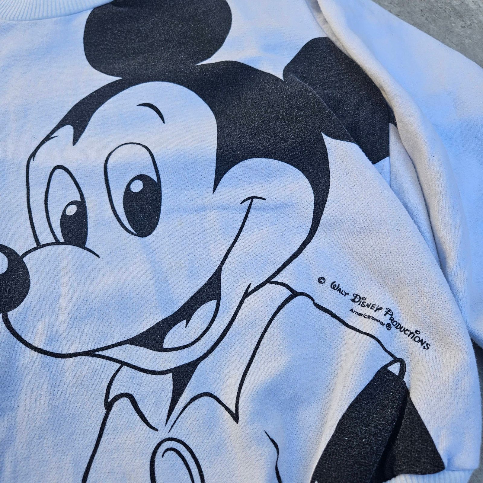 Disney Vintage 90' Mickey Mouse AOP Sweatshirt White Women's Small Size S / US 4 / IT 40 - 2 Thumbnail