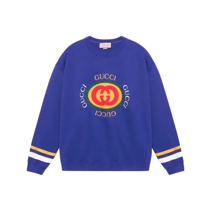 Gucci Gucci SS23 Logo Print Blue Sweatshirt Size US M / EU 48-50 / 2 - 1 Thumbnail
