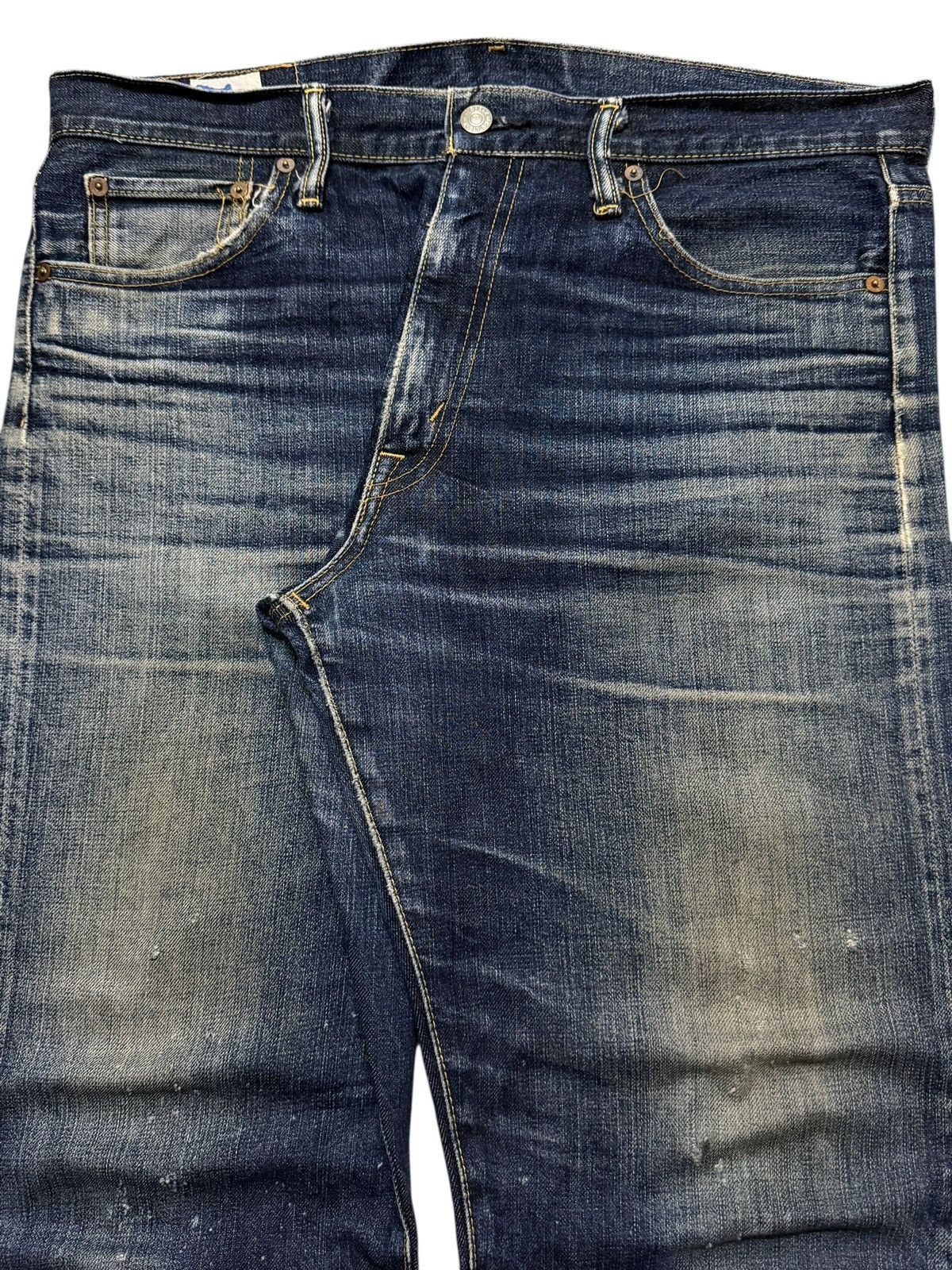 EIGHT-G Vintage 90s Japan Eight-G Faded Wash Distress Wide Leg Loose Size US 36 / EU 52 - 3 Thumbnail