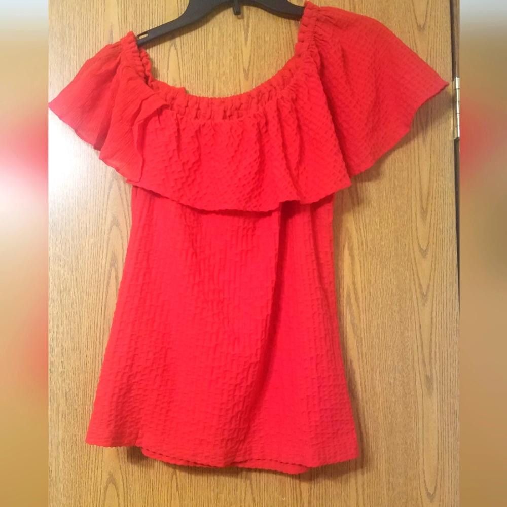 Club Monaco Club Monaco Red Off-Shoulder Women's Top Size Medium Size M / US 6-8 / IT 42-44 - 2 Thumbnail