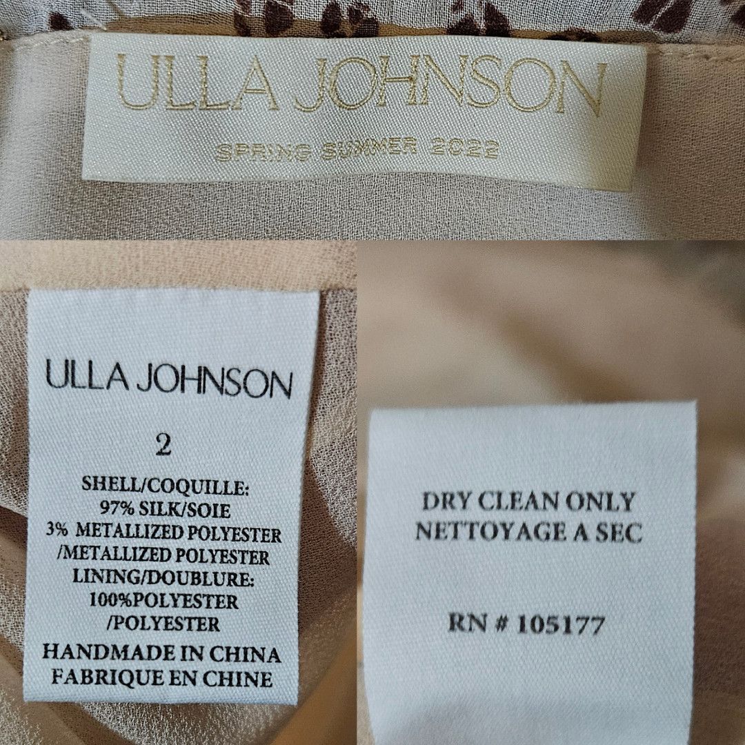 Ulla Johnson Ulla Johnson Ikat Leopard Dot Silk Ruffle Hazel Gown Size XS / US 0-2 / IT 36-38 - 10 Thumbnail