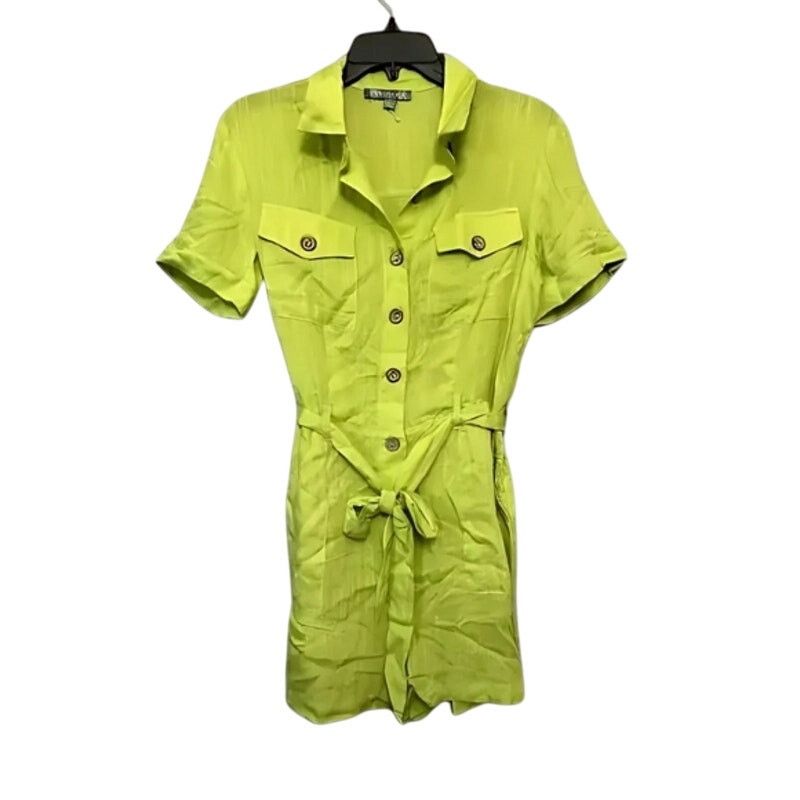 Other Good Luck Gem Romper Belted Button-Down Neon Green Small Size 27" / US 4 / IT 40 - 1 Thumbnail