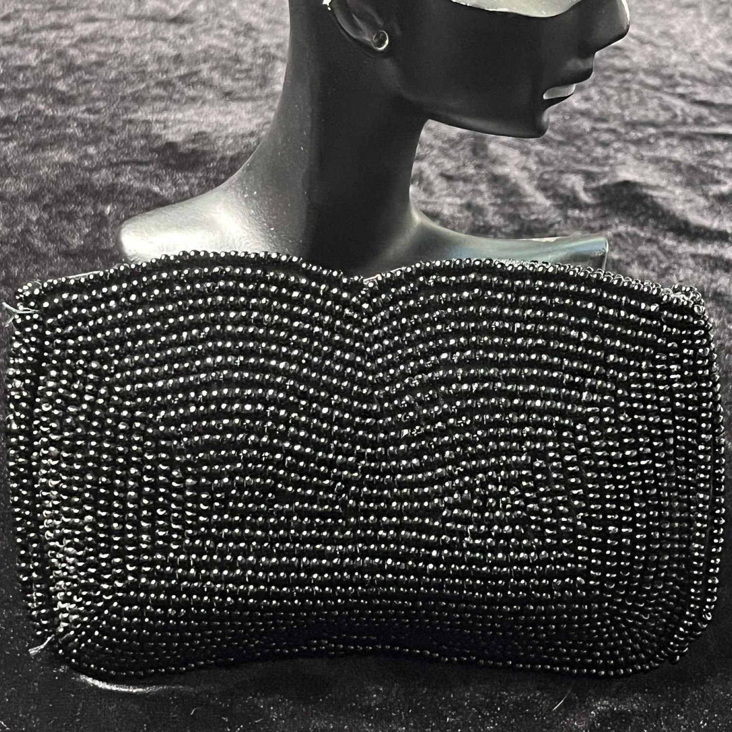 Other 90s Black Beaded Heart Clutch Size ONE SIZE - 7 Thumbnail