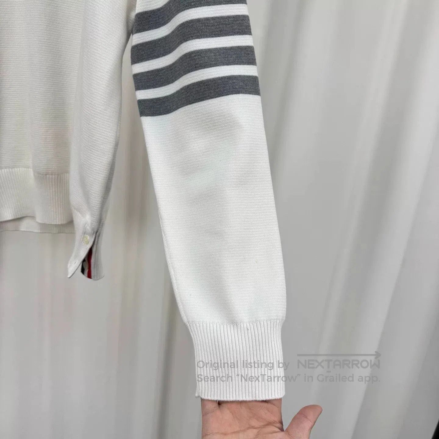 Thom Browne thom browne gray white waffle knit sweatshirt. Size US S / EU 44-46 / 1 - 4 Thumbnail