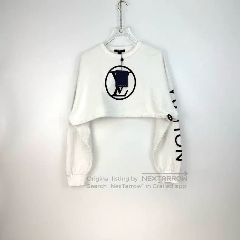 Louis Vuitton Louis Vuitton White classic logo cropped sweatshirt Size M / US 6-8 / IT 42-44 - 3 Thumbnail