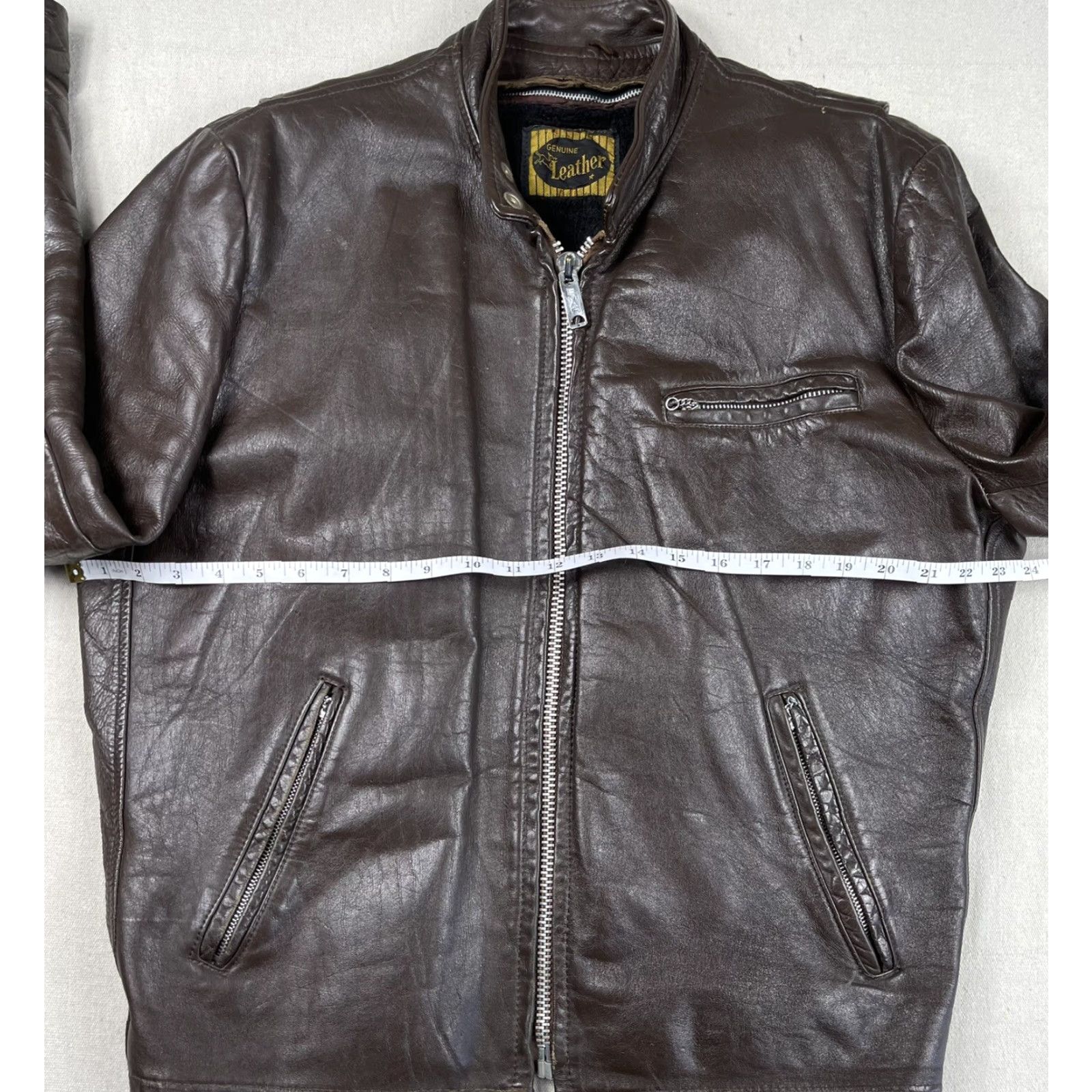 Vintage VINTAGE Leather Motorcycle Jacket Cafe Racer Coat Sz 42 Brown Lined Men USA Cafe Racer Motorcycle Jacket 90s Mens Size US XS / EU 42 / 0 - 7 Thumbnail