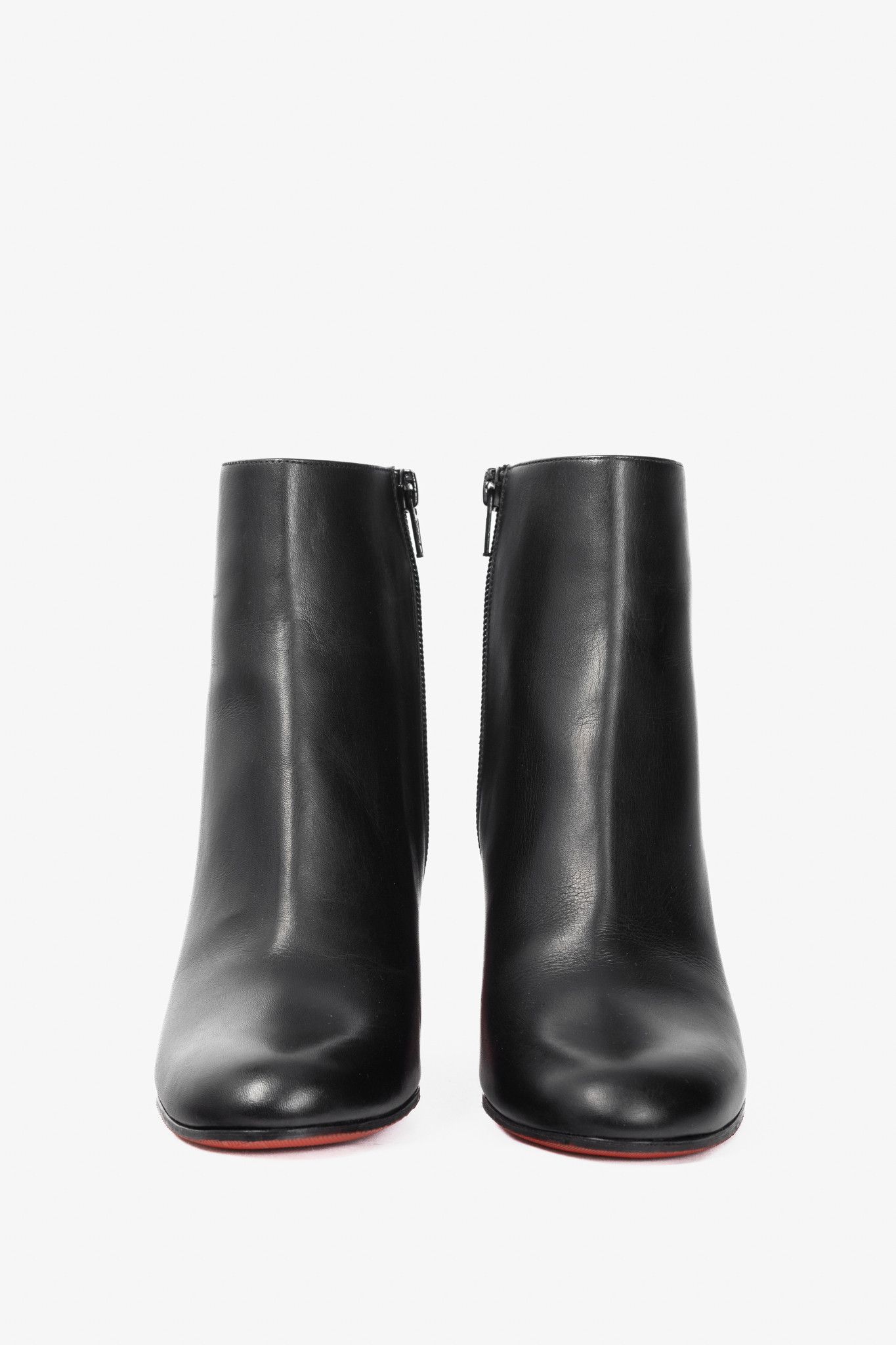 Christian Louboutin Christian Louboutin Suzi Folk 85 Leather Studded-Heel Boots Size US 4.5 / IT 34.5 - 2 Thumbnail