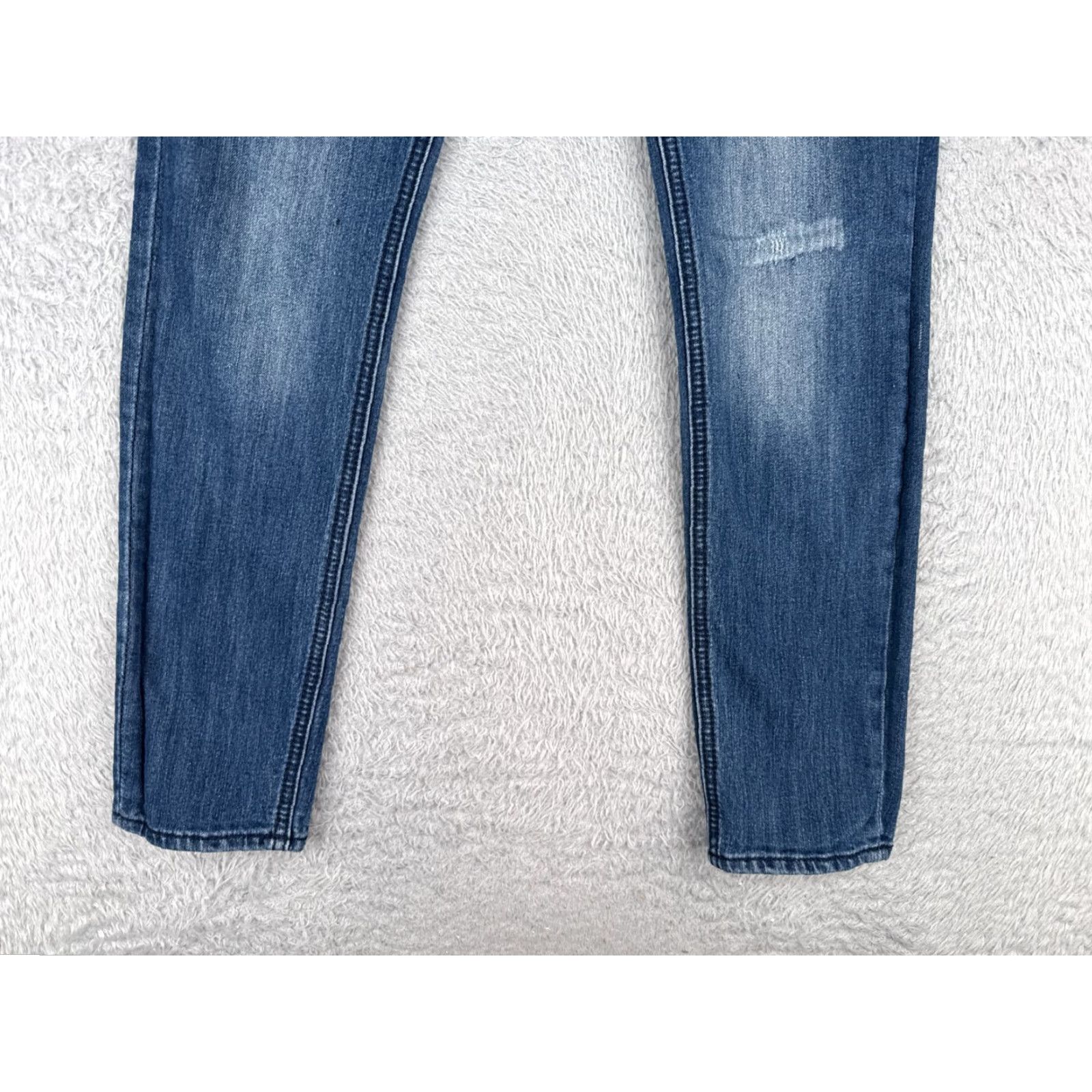 Levi's Levi's Jeans Juniors 9 Blue Denim Distressed Skinny Mid 28x29 Cotton 5-Pocket Design Regular Women's Vintage No N/A Size 30" / US 8 / IT 44 - 2 Thumbnail