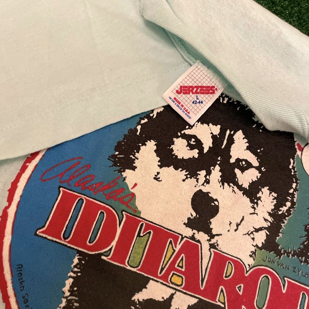 Vintage VINTAGE 80s Alaska Iditarod Last Great Race Wolf Snow Dog Shirt Mens L Blue Size US L / EU 52-54 / 3 - 2 Thumbnail