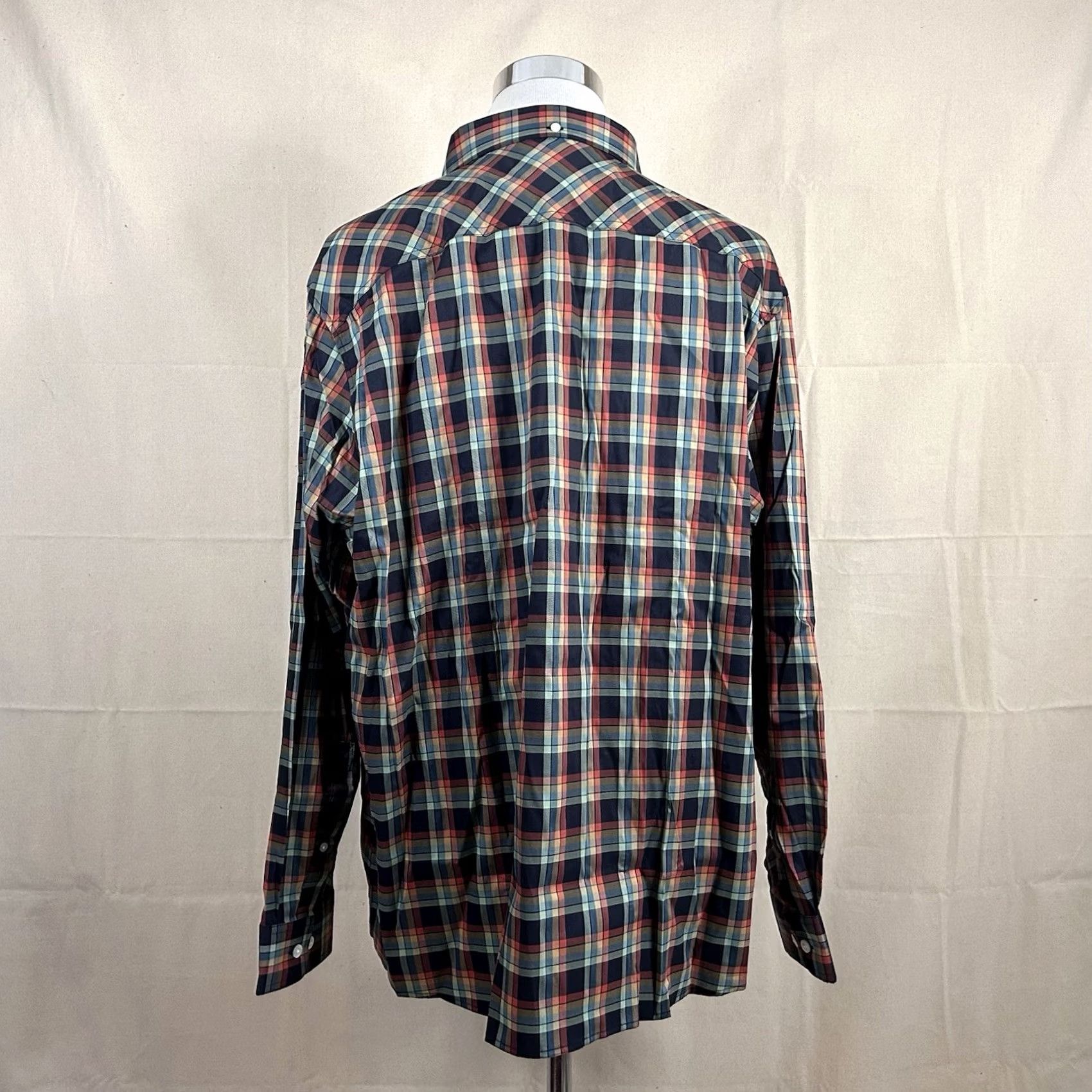 CO Duluth Trading Co 2XL Untucked Soft Skills Shirt Orange Green Plaid Shirt Button-Up Long Sleeve Collared Casual Mens NWT Size US XXL / EU 58 / 5 - 5 Thumbnail