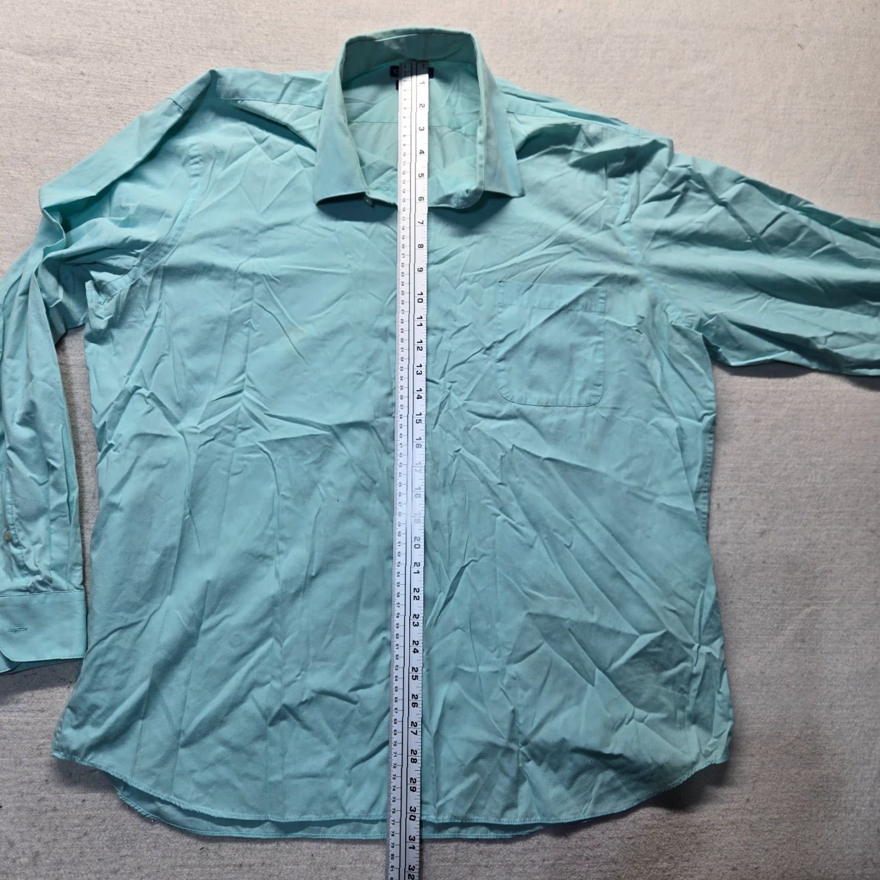 Barrow Craft And Burrow Solid Blue Long Sleeve Button-Up Adult Men's XL Shirt Size US XL / EU 56 / 4 - 6 Thumbnail