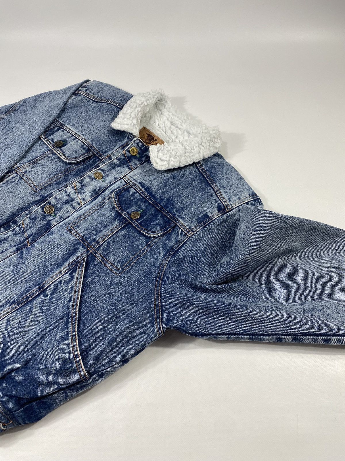 Vintage 🔥LASTDROP🔥 Vintage 90s Baggy Oversized Sherpa Denim Jacket Size US L / EU 52-54 / 3 - 6 Thumbnail
