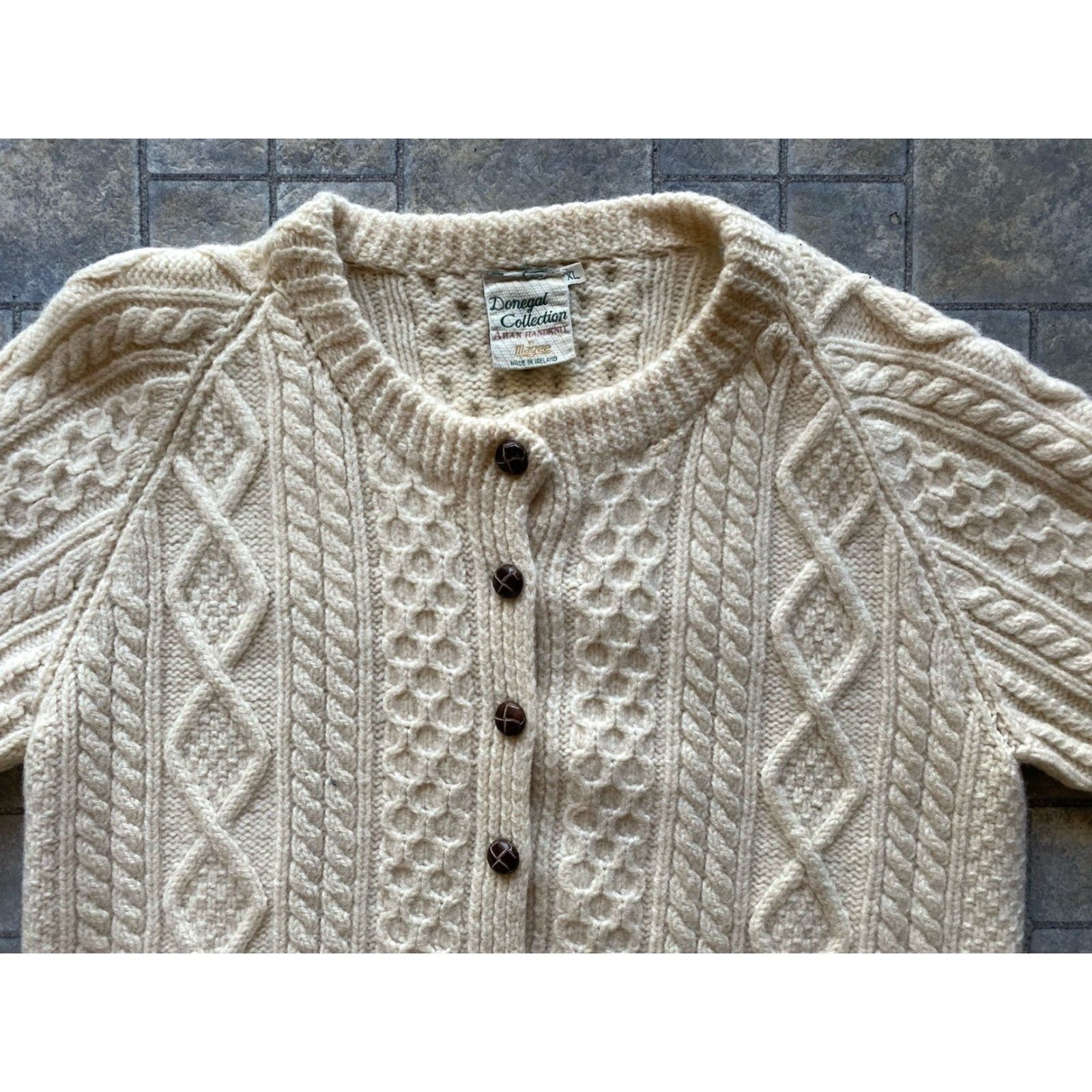 Vintage Magee Donegal Collection Aran Handknit Wool Cardigan Women’s XL Flaws Wool See Photos Cardigan Women’s XL Flaws Size XL / US 12-14 / IT 48-50 - 6 Thumbnail