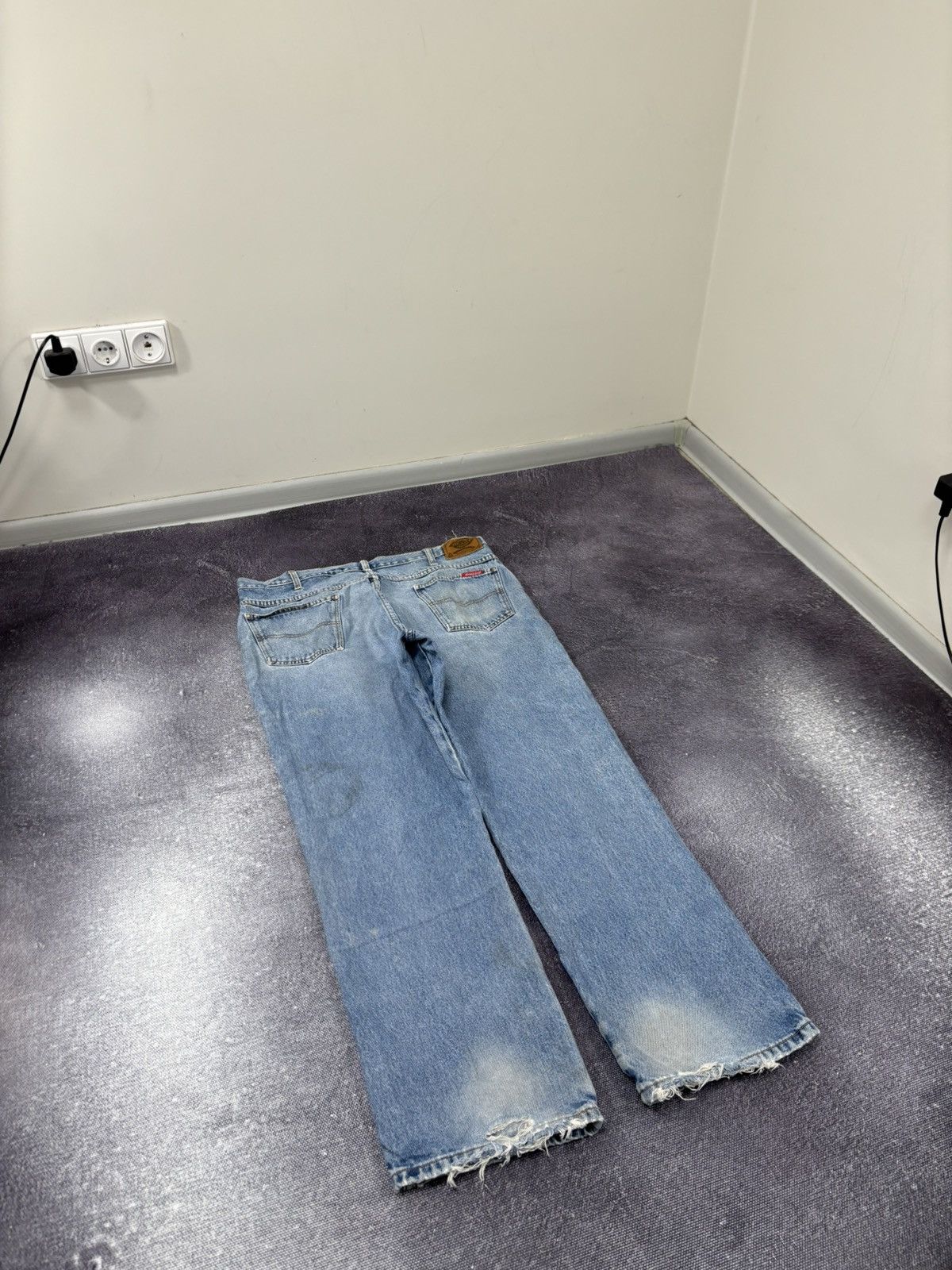 Dickies Vintage 90s Dickies USA Faded Light Blue Denim Baggy Jeans Size US 38 / EU 54 - 3 Thumbnail