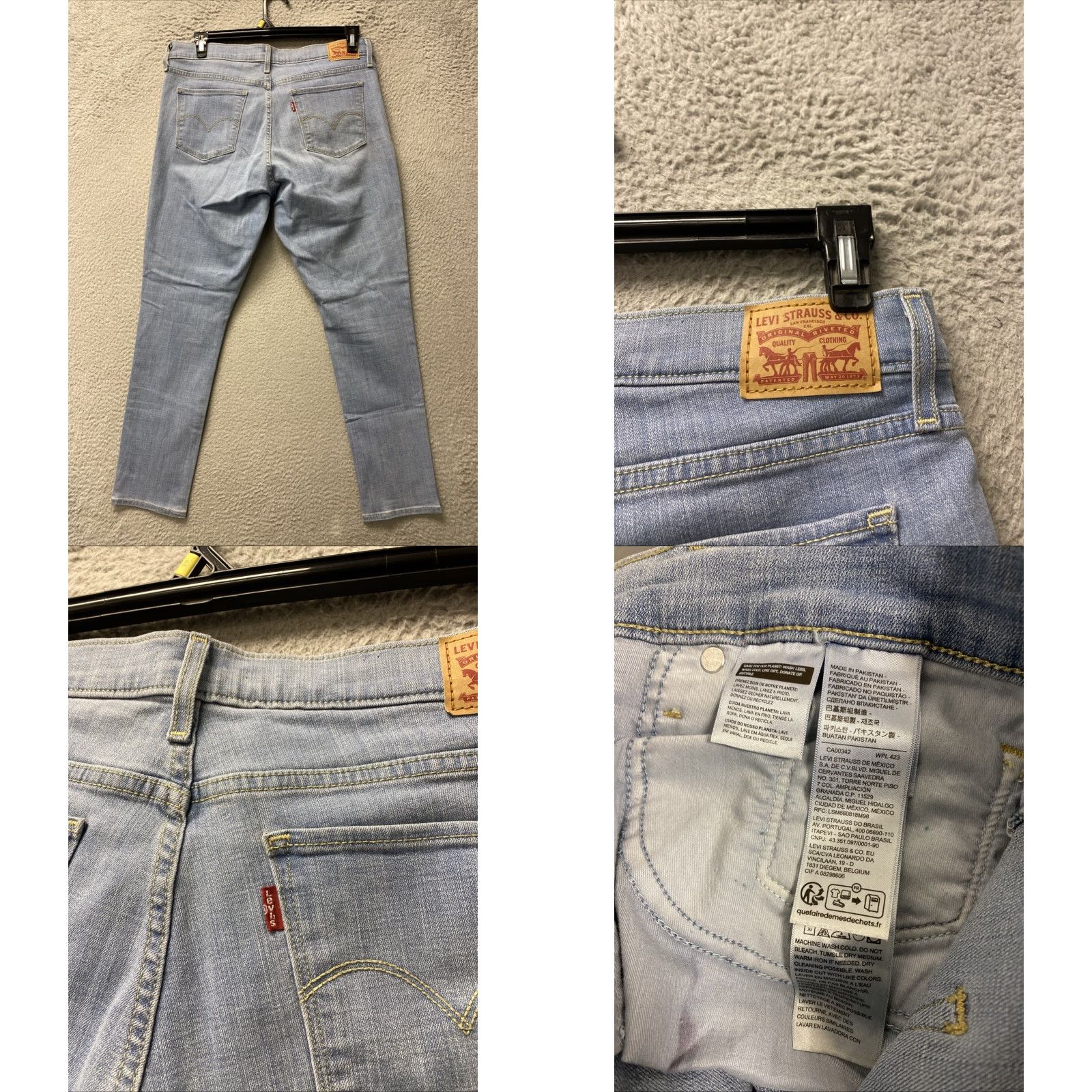 Levi's Levi's Jeans Women's 32x30 Skinny Light Blue Tummy Panel Shaping Modern Womens Size 24" / US 00 / IT 34 - 8 Thumbnail