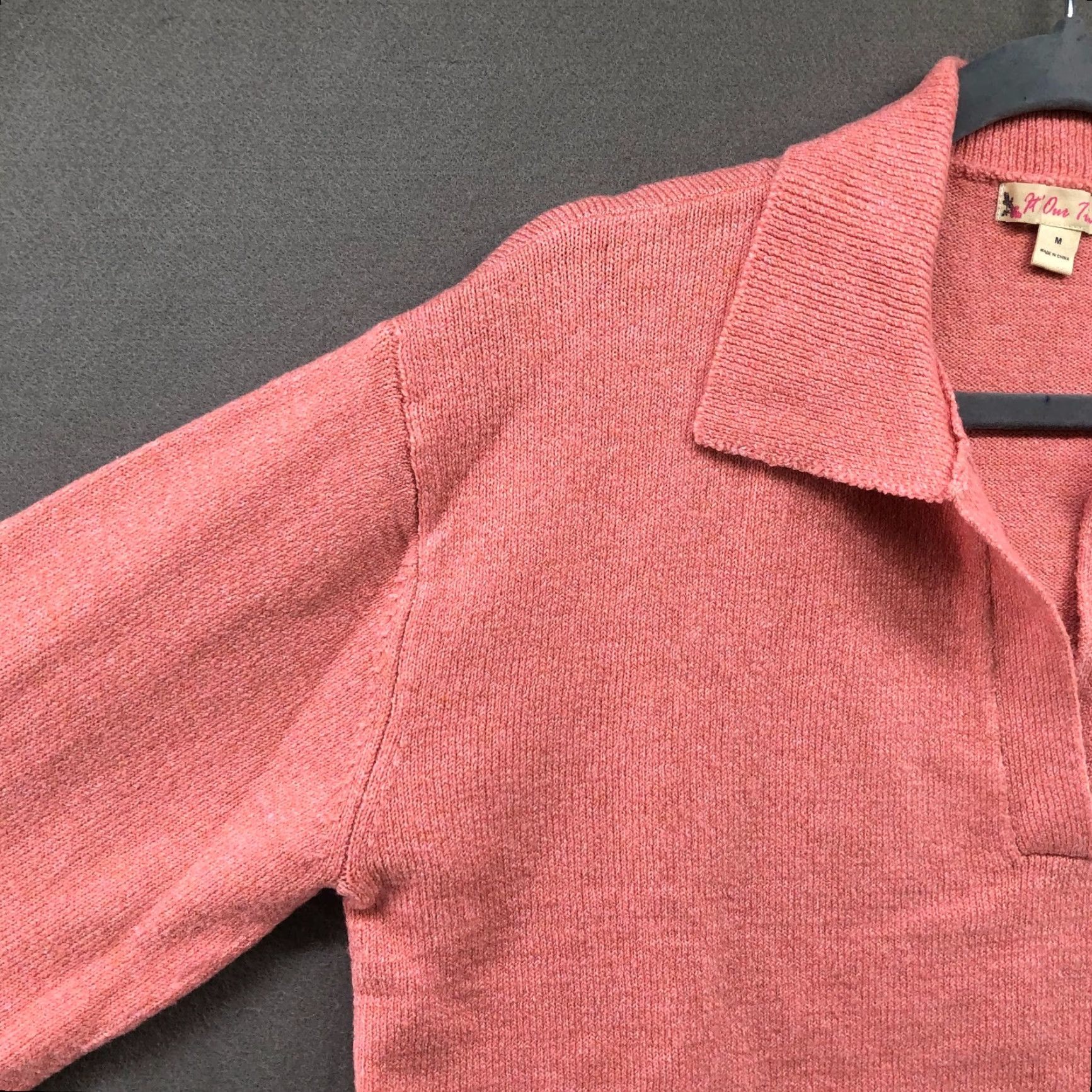 Vintage NWOT It's Our Time Collared Sweater Womens M Pink Lightweight Strech Split Neck Size M / US 6-8 / IT 42-44 - 5 Thumbnail