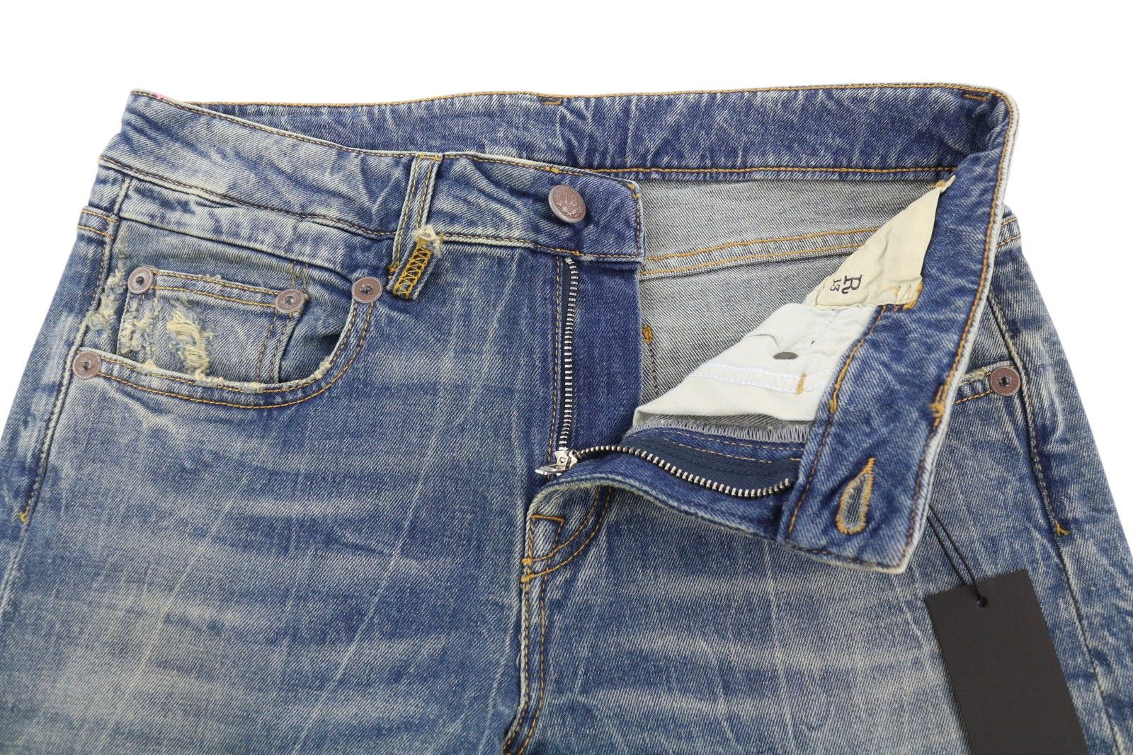 R13 BOY STRAIGHT 27 Kelly Stretch Washed Cropped Zip 86346 Size 27" / US 4 / IT 40 - 5 Thumbnail